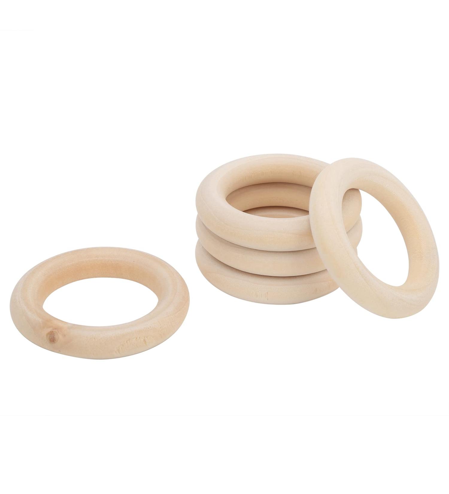 Wooden Baby Teether - Durable & Washable Teething Rings for Infants | Safe & Smooth Design (73mm) - Buy Online on GoSupps.com
