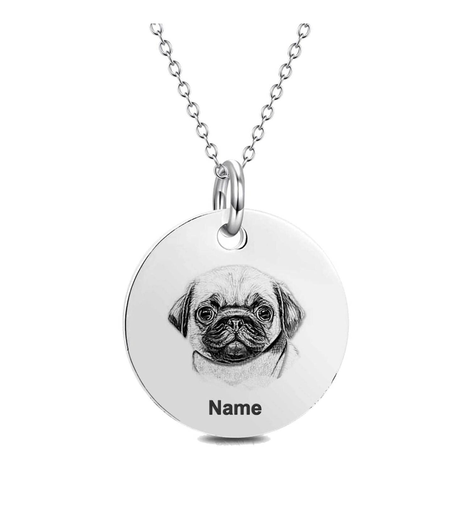 Shop Cutybuty Handwriting Disc Necklace | Military Dog Name Pendant & Minimalist Jewelry for Dog Moms - Buy Online on GoSupps.com
