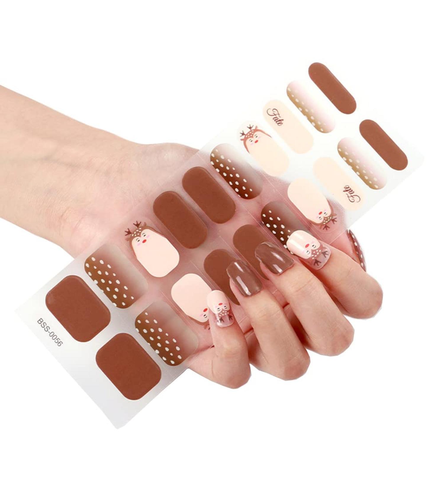 NCTCITY Gel Nail Polish Strips Stickers 20 Full Wraps Semi-Cured Nail Art Sticker Waterproof Self-Adhesive Gel Stickers Decals with Nail File for Cute Women Girls (Floral Beauty Colorful) Bss-0056 - Buy Online on GoSupps.com