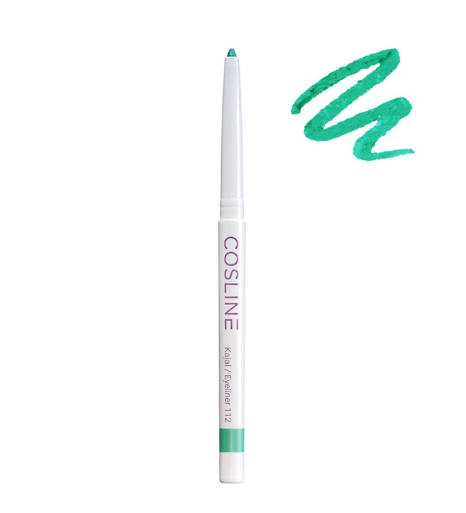 Cosline Kajal & Eyeliner No. 112 - Waterproof Emerald Color Soft Application Vegan | Made in Germany - International Shipping Available - Buy Online on GoSupps.com