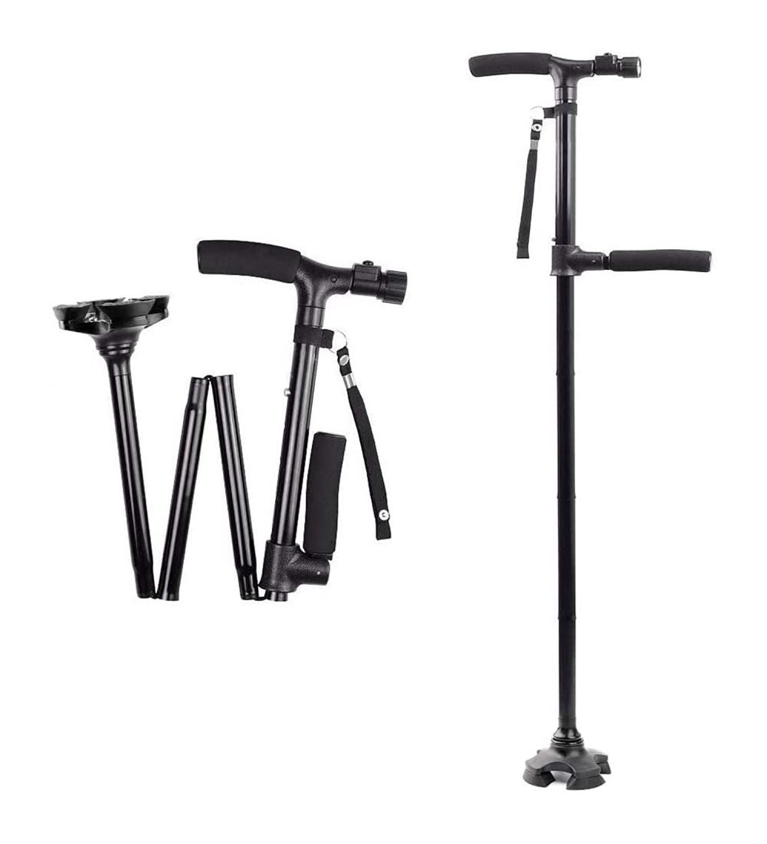 Walking Sticks Foldable for Men & Women Height Adjustable Free Standing Cane with LED Guide Light Heavy Duty Cane for Seniors & Adults Surprise Gift - Buy Online on GoSupps.com