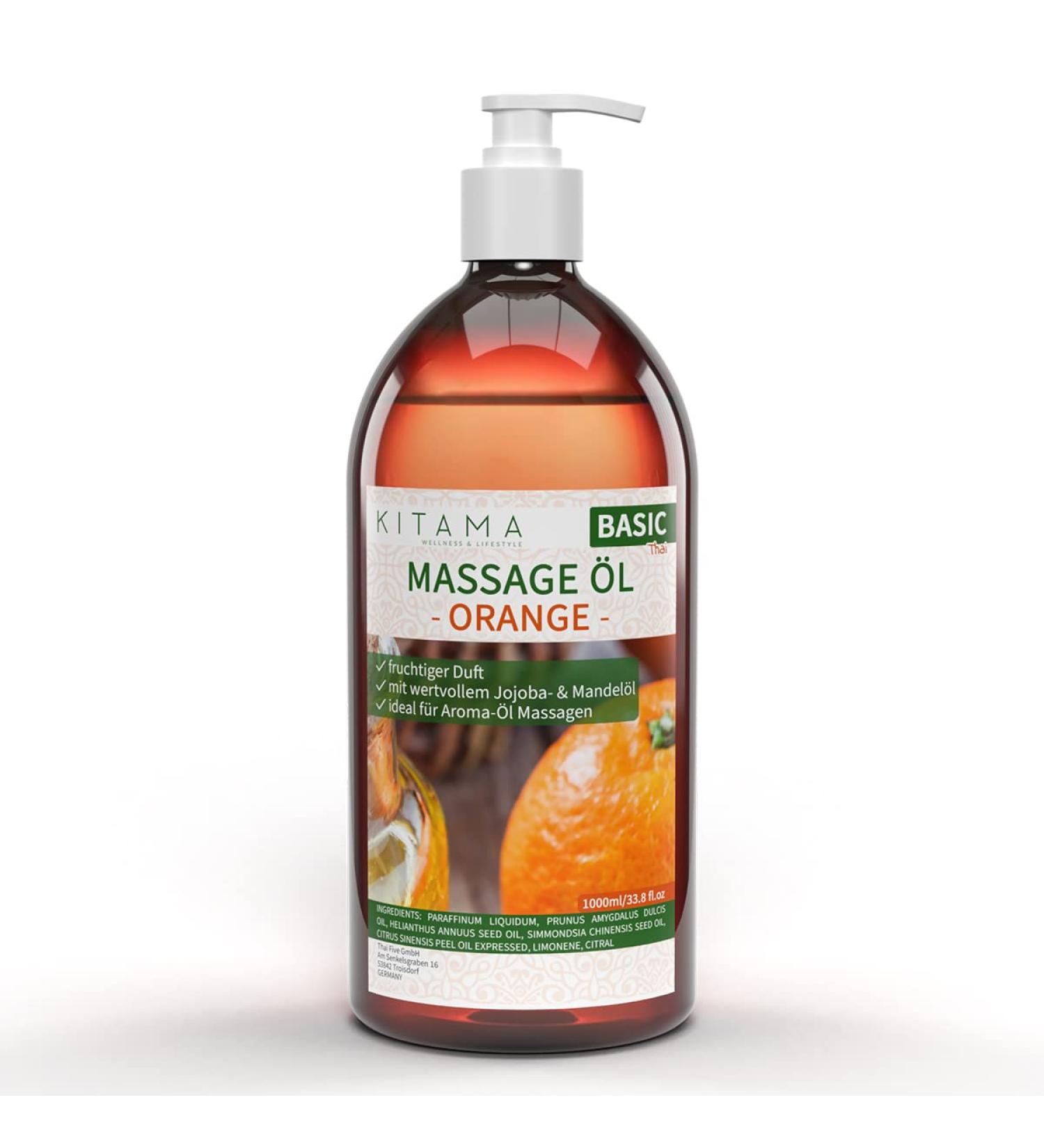 KitaMa Orange Aroma Massage Oil - 1000ml Nourishing Body Care | Thai Relaxation Oil for Massages - Buy Online on GoSupps.com