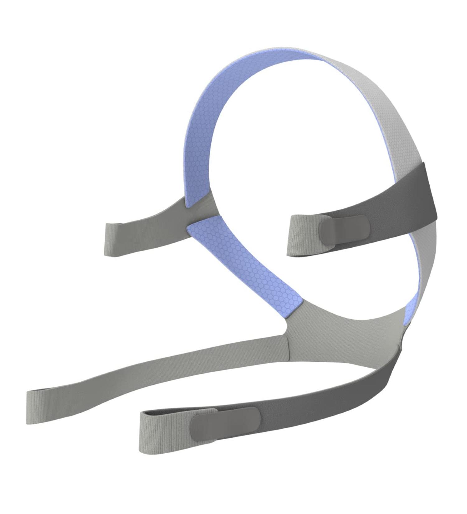 ResMed AirFit F10 Headgear - Replacement Headgear - Made of Nylon, Lycra, Polyurethane Foam - Standard, Blue Standard Grey