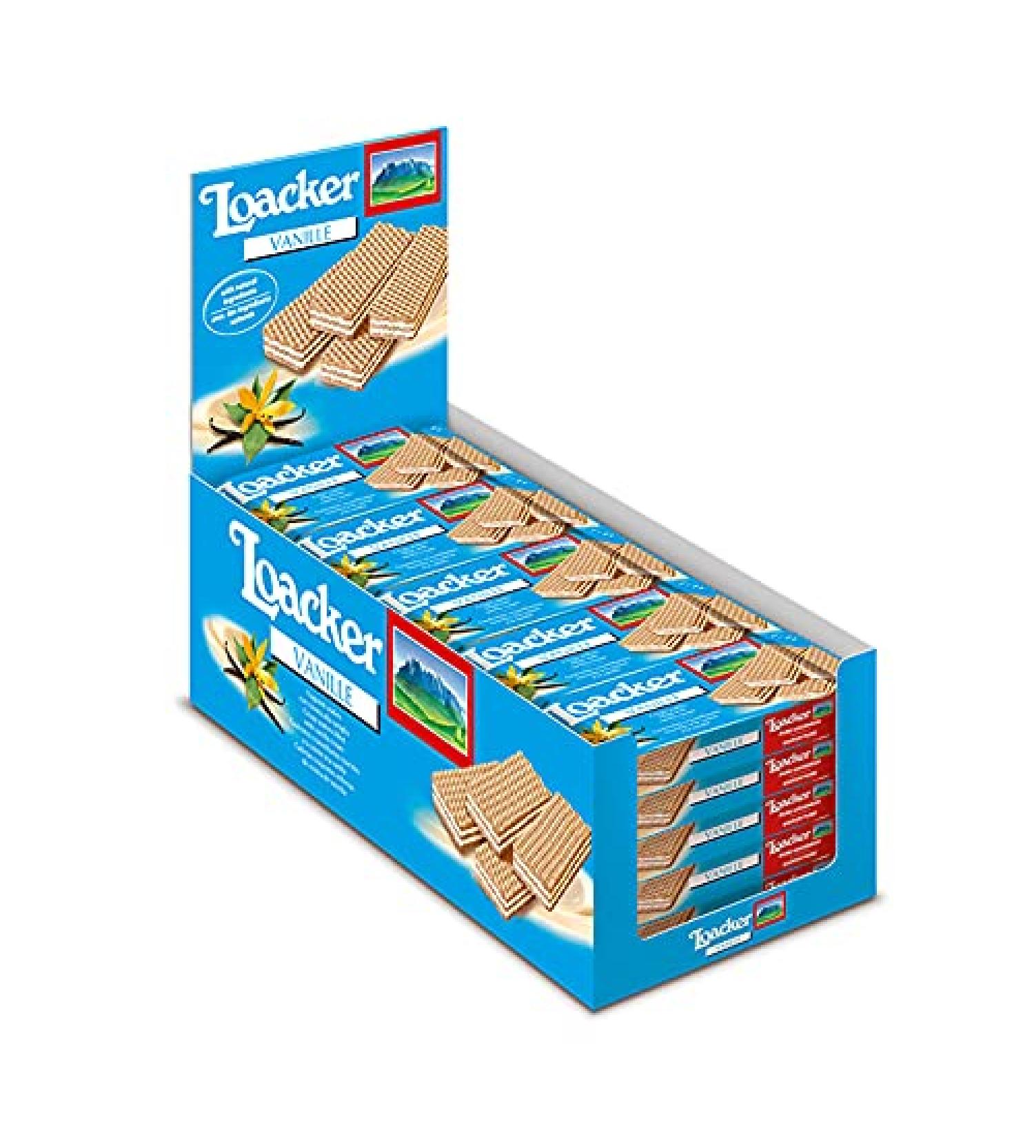 DORRI Dorri - Loacker wafers Tortina hazelnut wafers Gardena hazelnut wafers classic Italian biscuits natural ingredients light snack (vanilla wafers bulk (25 x 45 g))