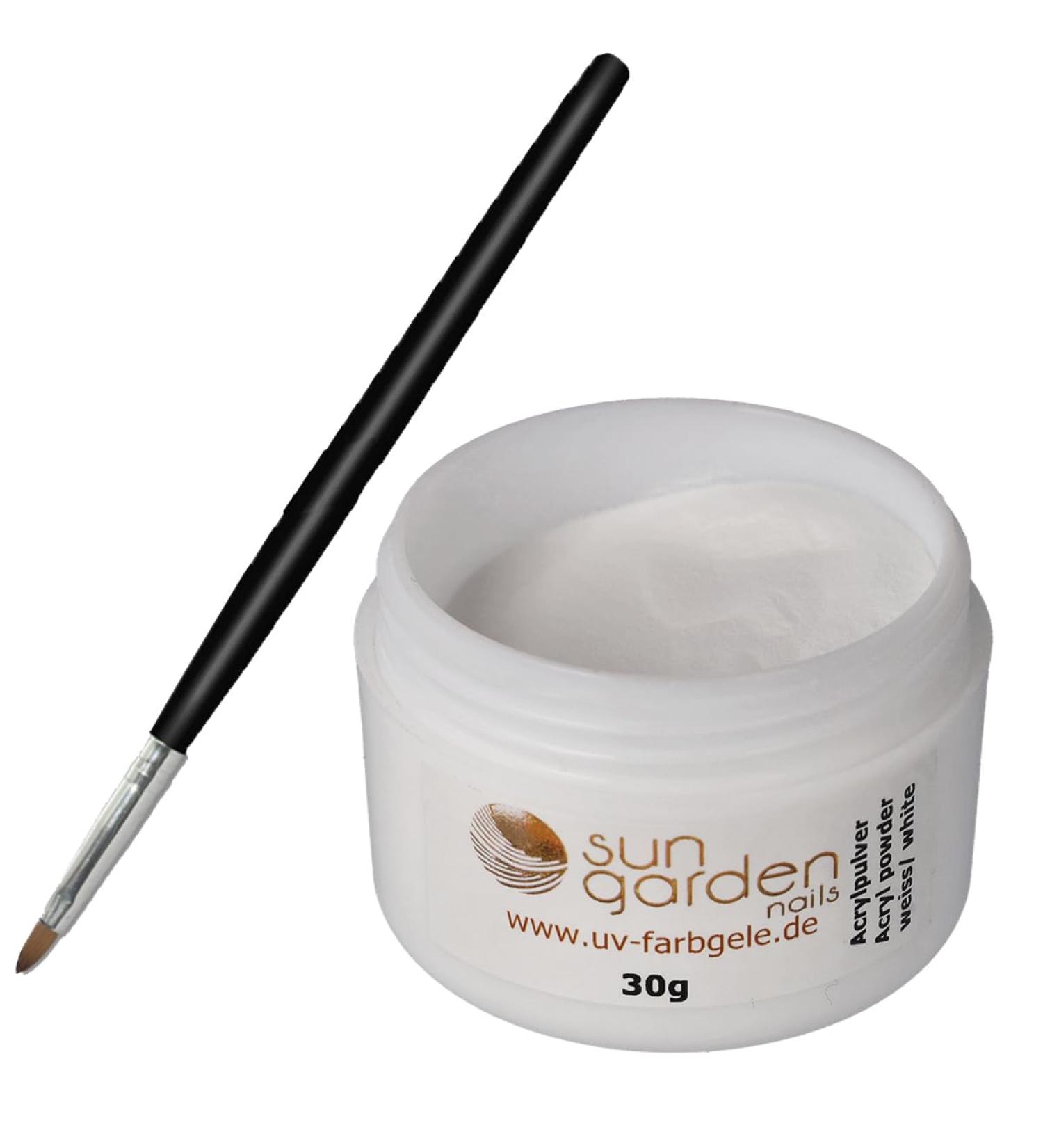 Sun Garden Nails Acrylic Powder White 30g | Acrylic Brush & Nail Design Set for Perfect Fingernails - International Shipping - Buy Online on GoSupps.com