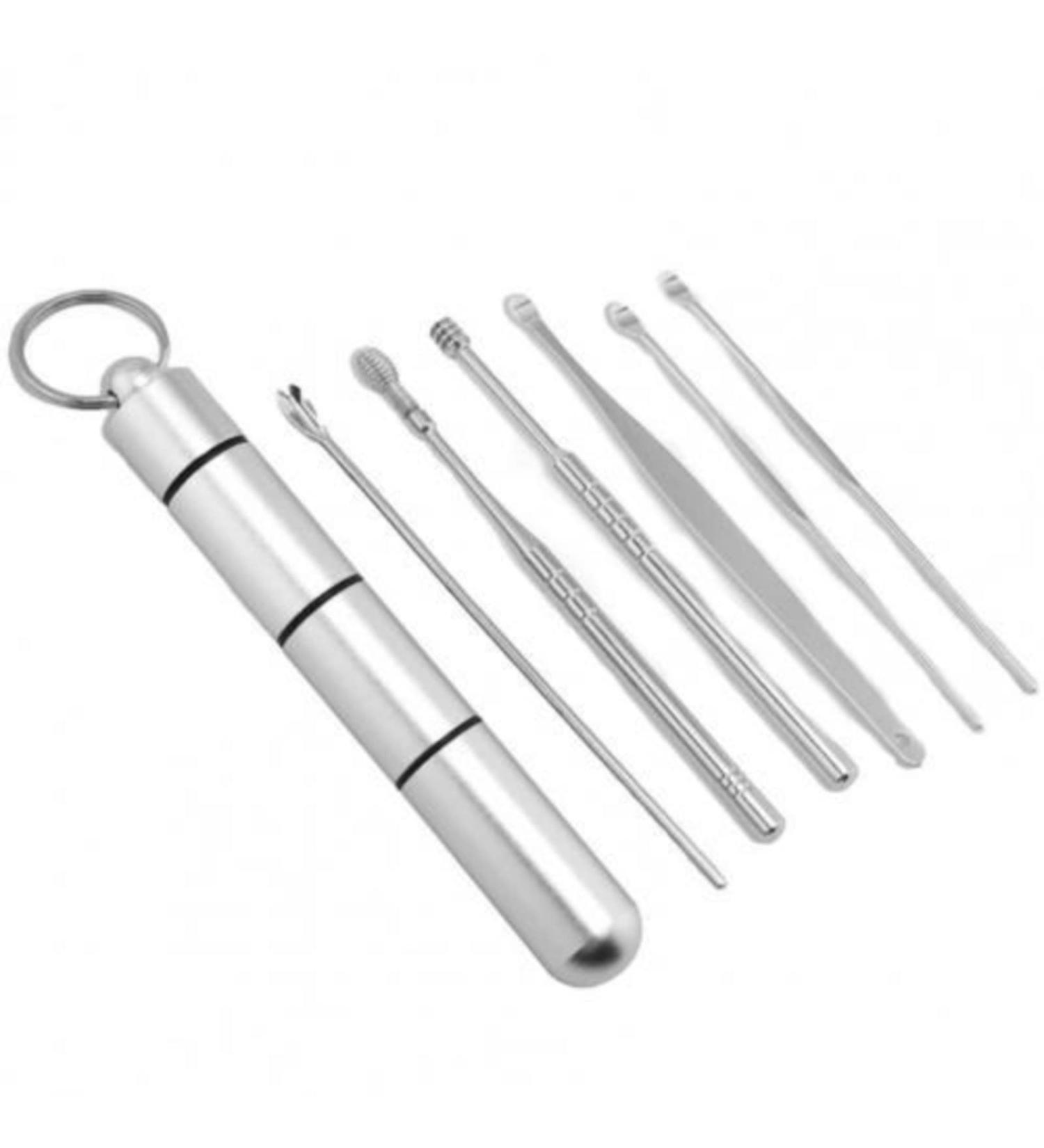 KBREE 6Pcs Stainless Steel Ear Tag Wax Remover Curette Set - Ear Cleaning Tool - Buy Online on GoSupps.com