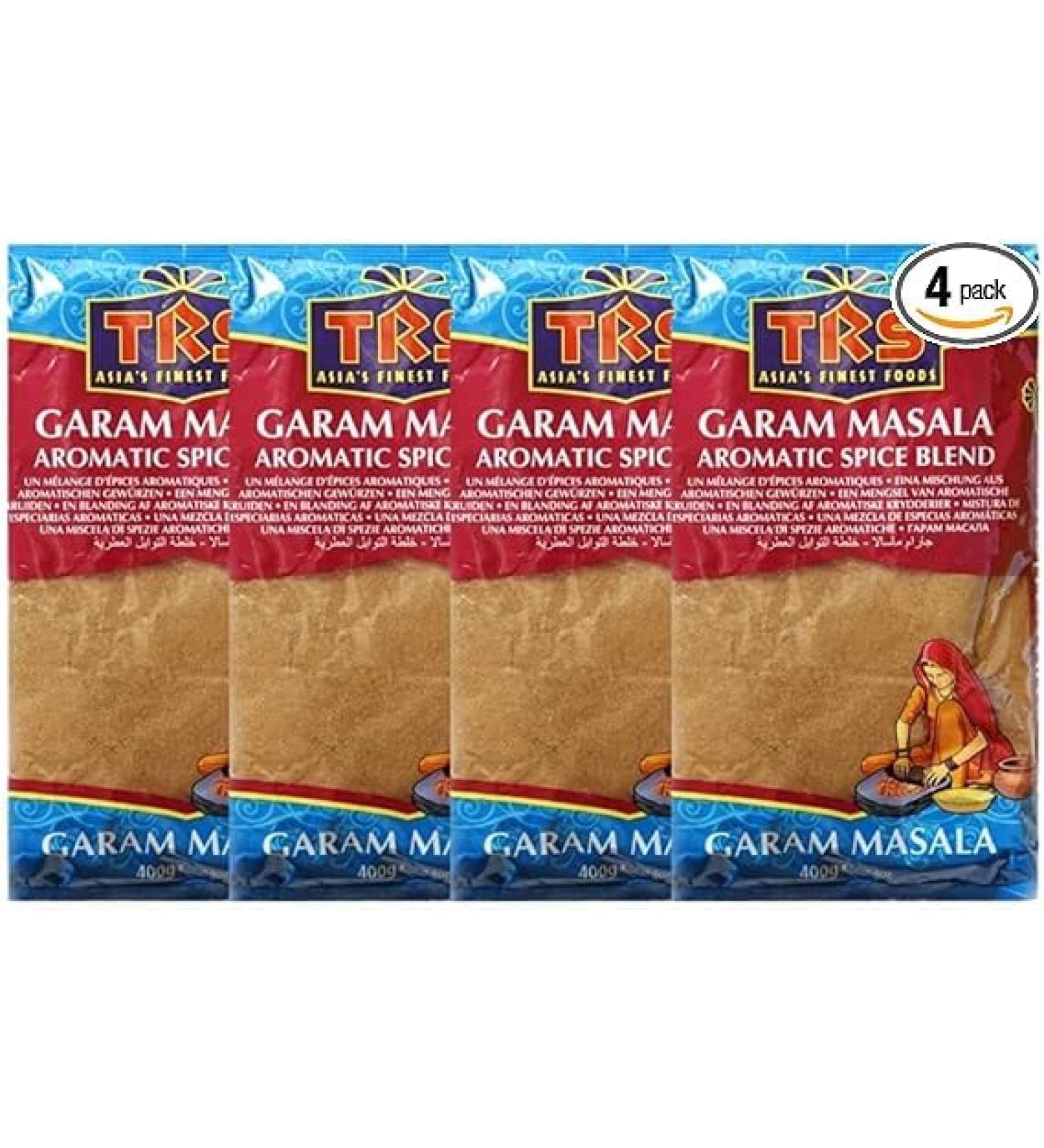 TRS Garam Masala Powder | 400G | Blended Masala | 100% Natural | Spice Mixes | Vegan | No Artificial Colours | Indian Origin (Pack of 4) - Buy Online on GoSupps.com