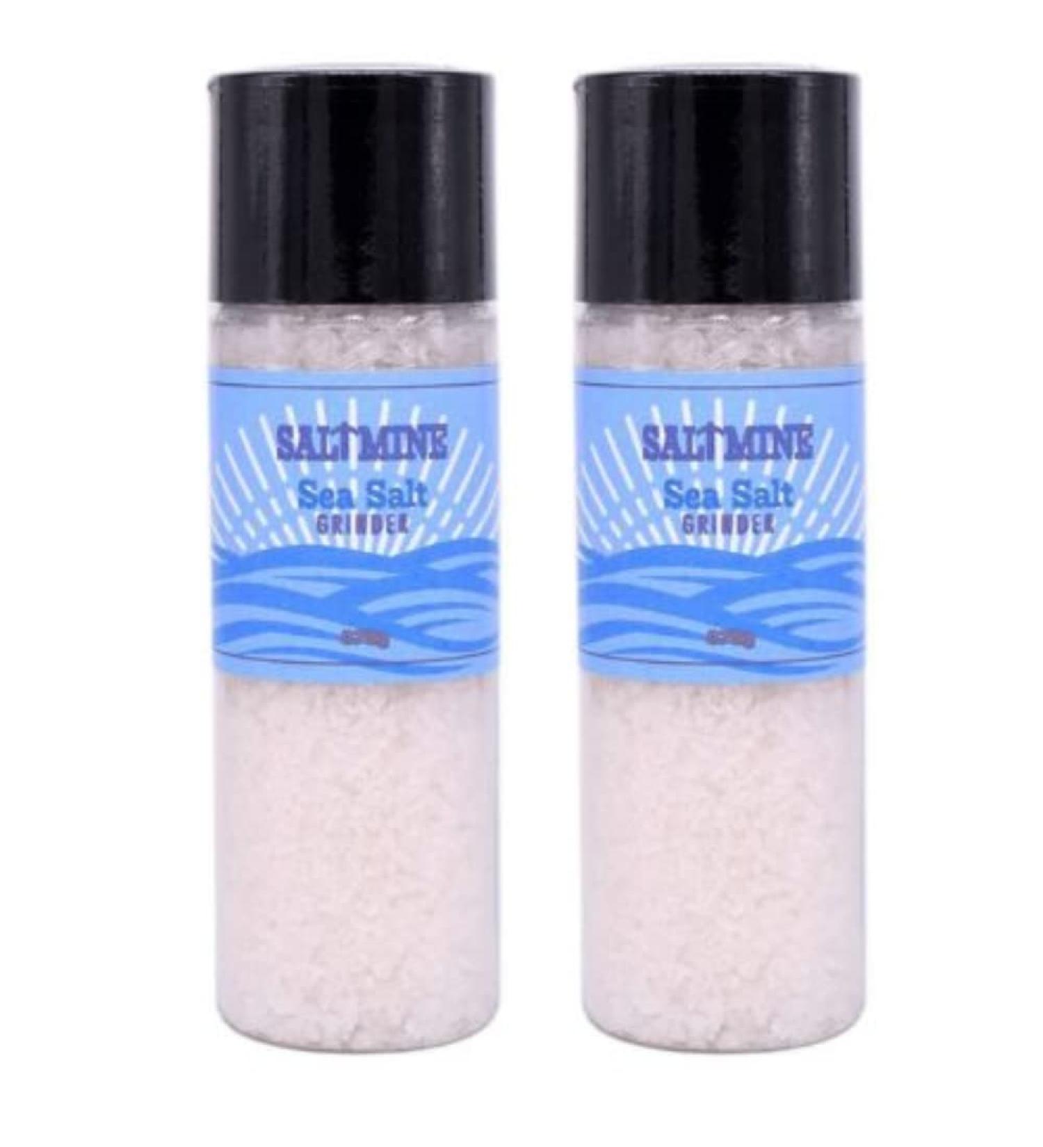 Giant Sea Salt Grinder Atlantic Seasalt No MSG Preservative or Colourants 370gX2