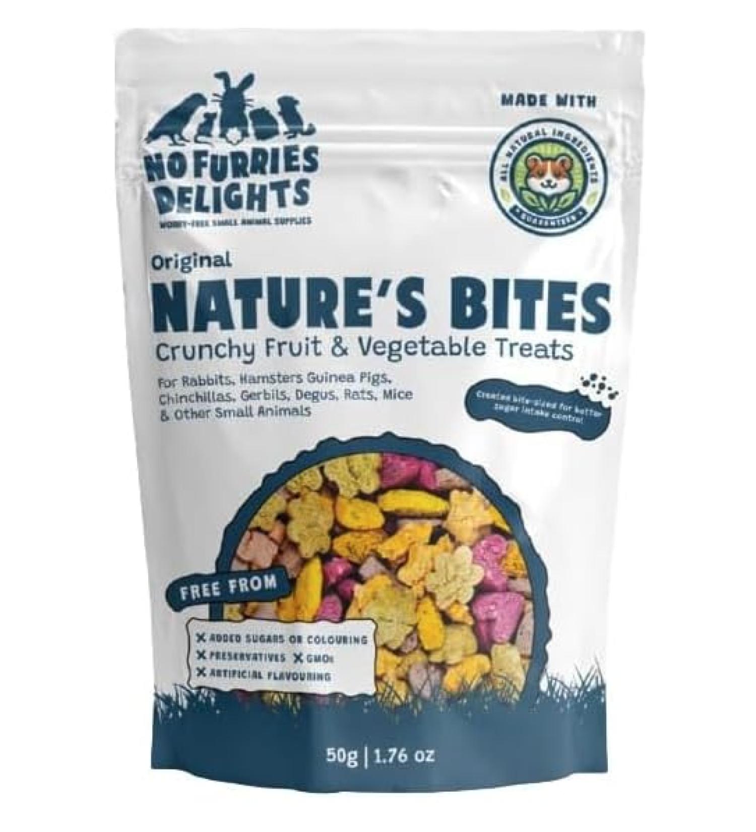 100% Organic & All Natural Treat for Rabbit Hamster Guinea Pig Chinchilla Pet Rat Mice Nature's Bites Variety Pack 50g (50g) - Buy Online on GoSupps.com
