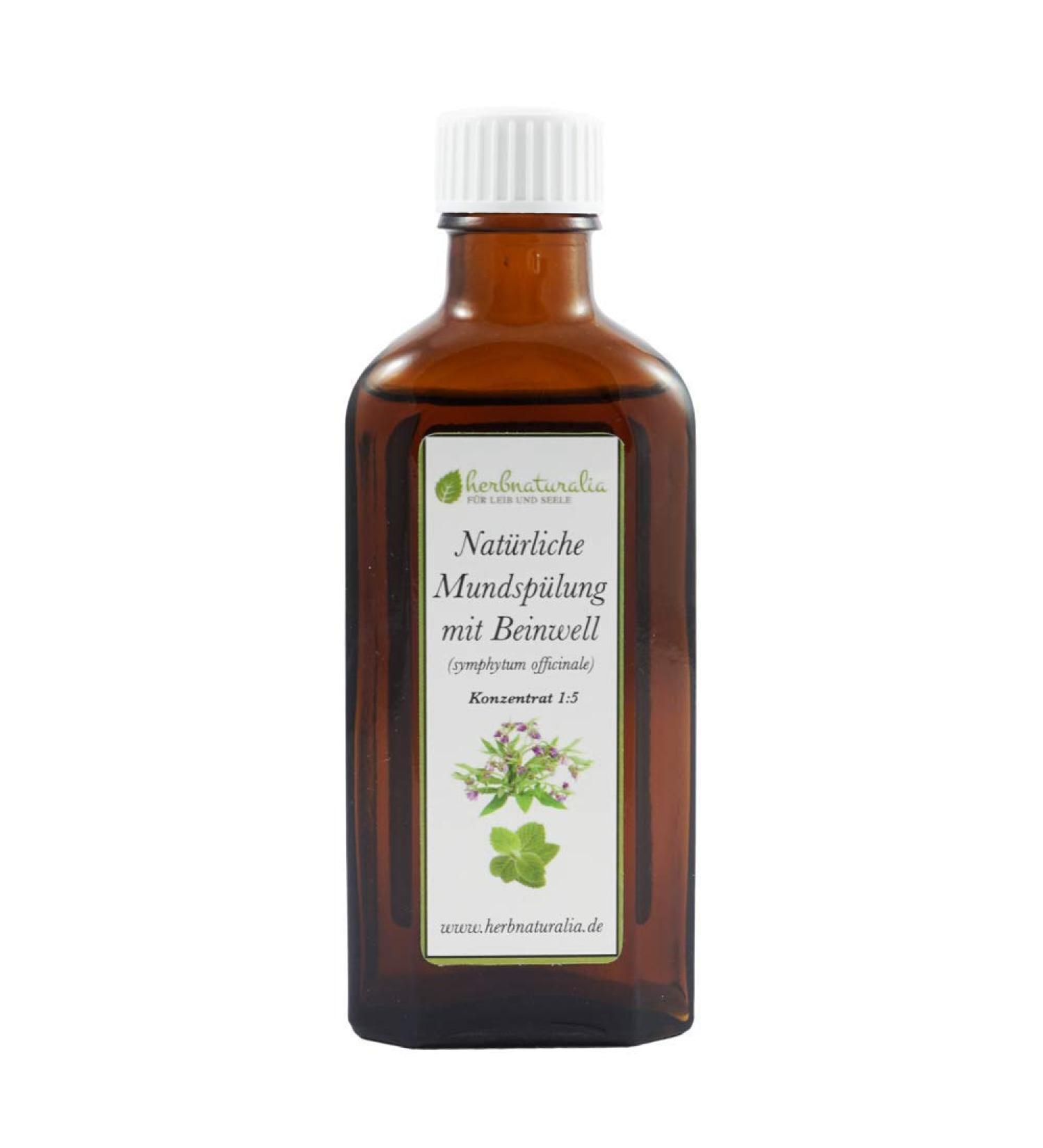 Herbnaturalia Beinwell Mouthwash Concentrate (100ml) - Xylitol & Mint Oil for 500ml Premium Oral Care - Buy Online on GoSupps.com