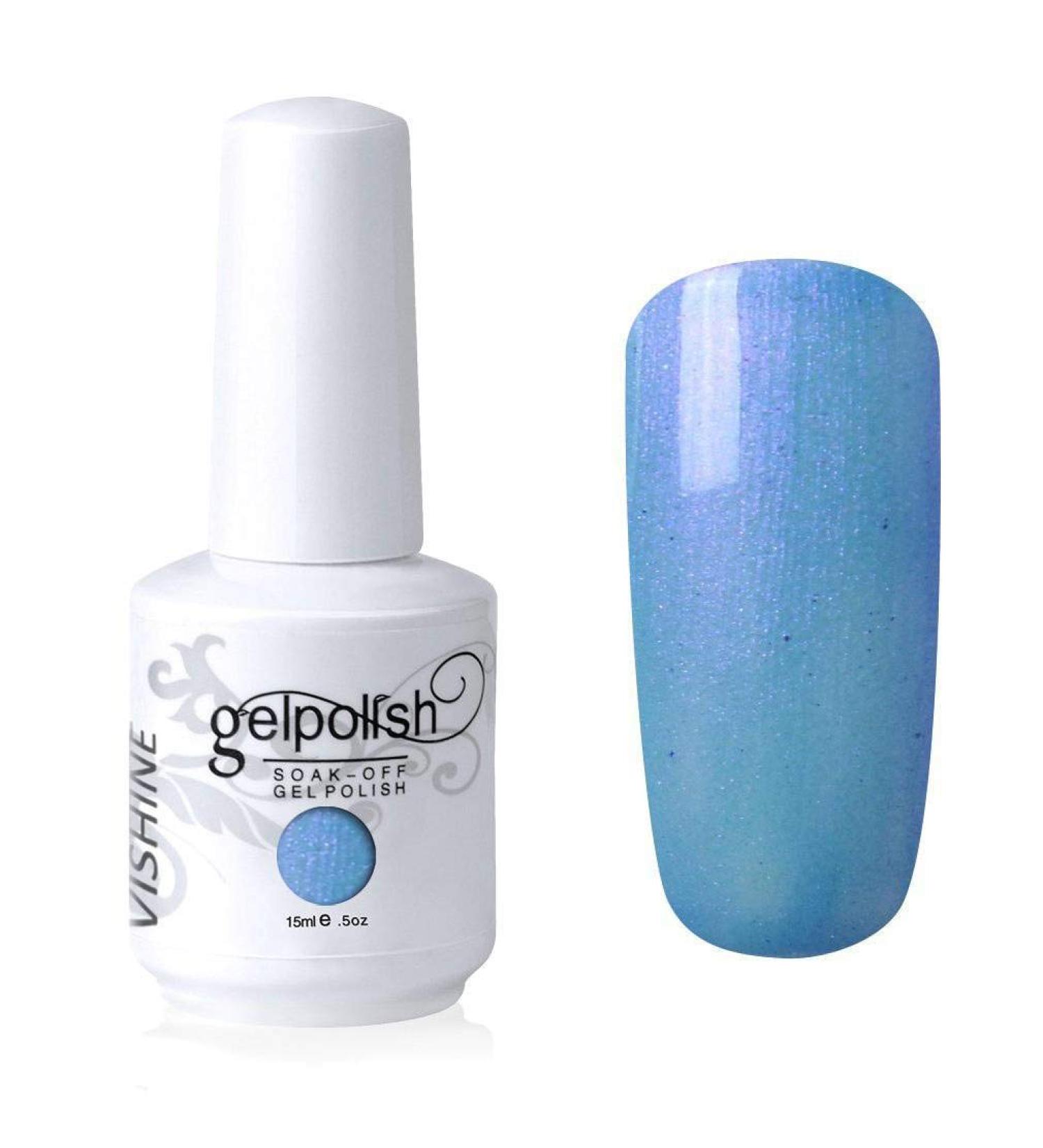 Vishine Nail Salon UV Manicure Polish Soak Off Gel Polish Nail Art Pearl Light Blue(797) #797 - Buy Online on GoSupps.com