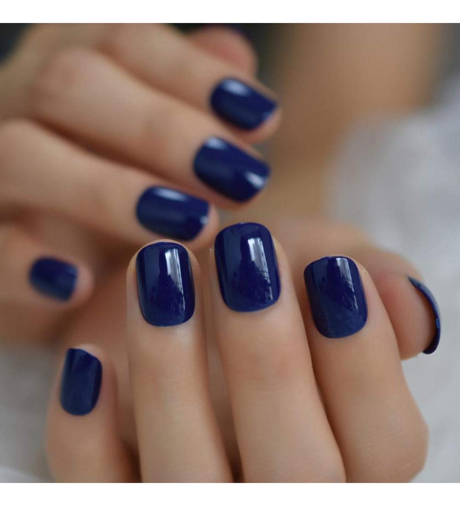 Buy Hujl Pure Blue Artificial Nails - 24 Piece Press-On Nail Set for Stunning Nail Art | International Shipping Available - Buy Online on GoSupps.com