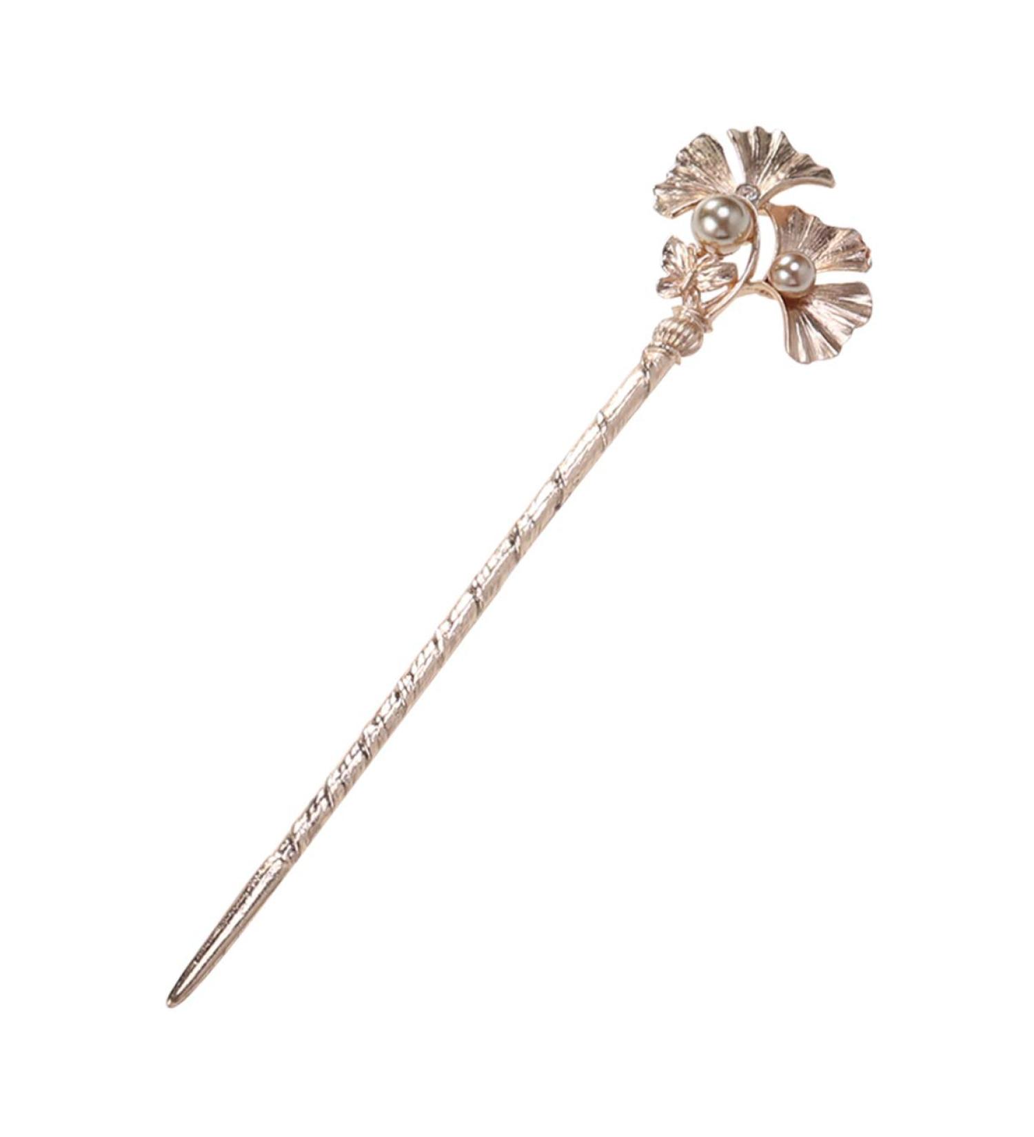 Vintage Hair Sticks Ginkgo Leaf Shaped Chinese Hair Chopstick Retro Hair Fork Traditional Chignon Pin for Kimono Kanzashi Hanfu Hair Accessories Brown - Buy Online on GoSupps.com