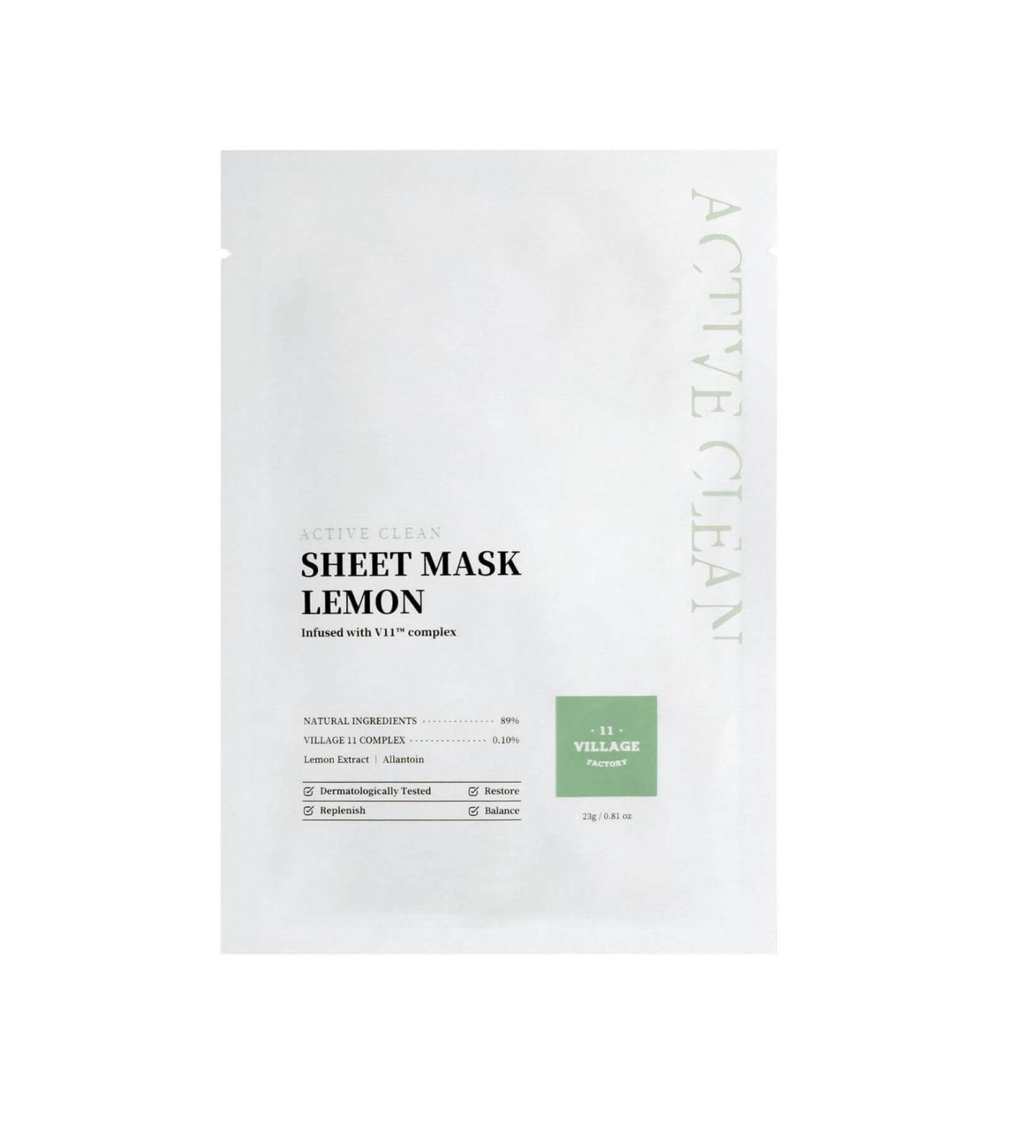 VILLAGE11FACTORY ACTIVE CLEAN sheet mask lemon 23 gr