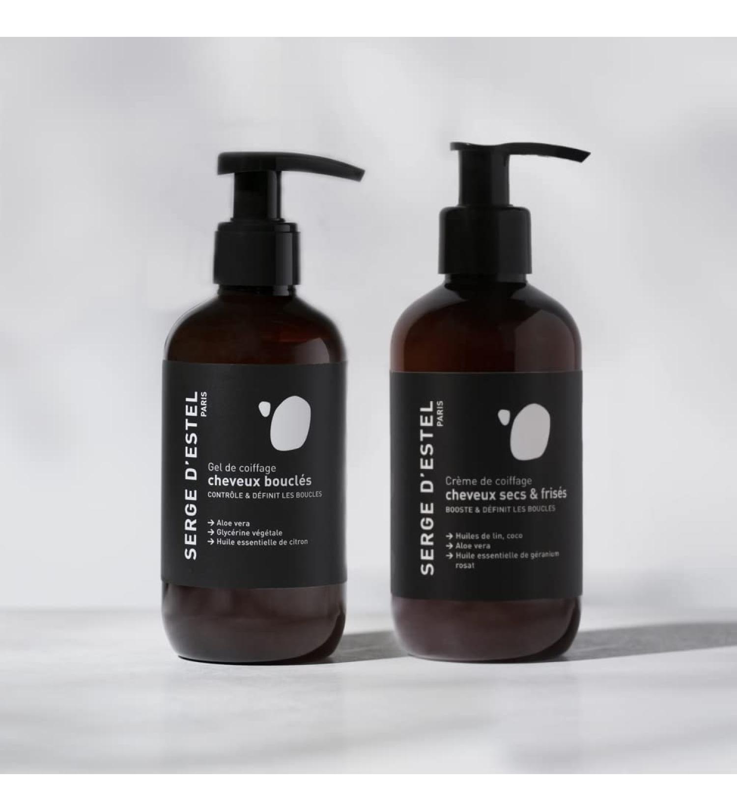 Serge d'Estel Paris Creme 200ml and styling gel 200ml for dry and curly hair natural care restructuring and define anti-frizz attract 100% vegan