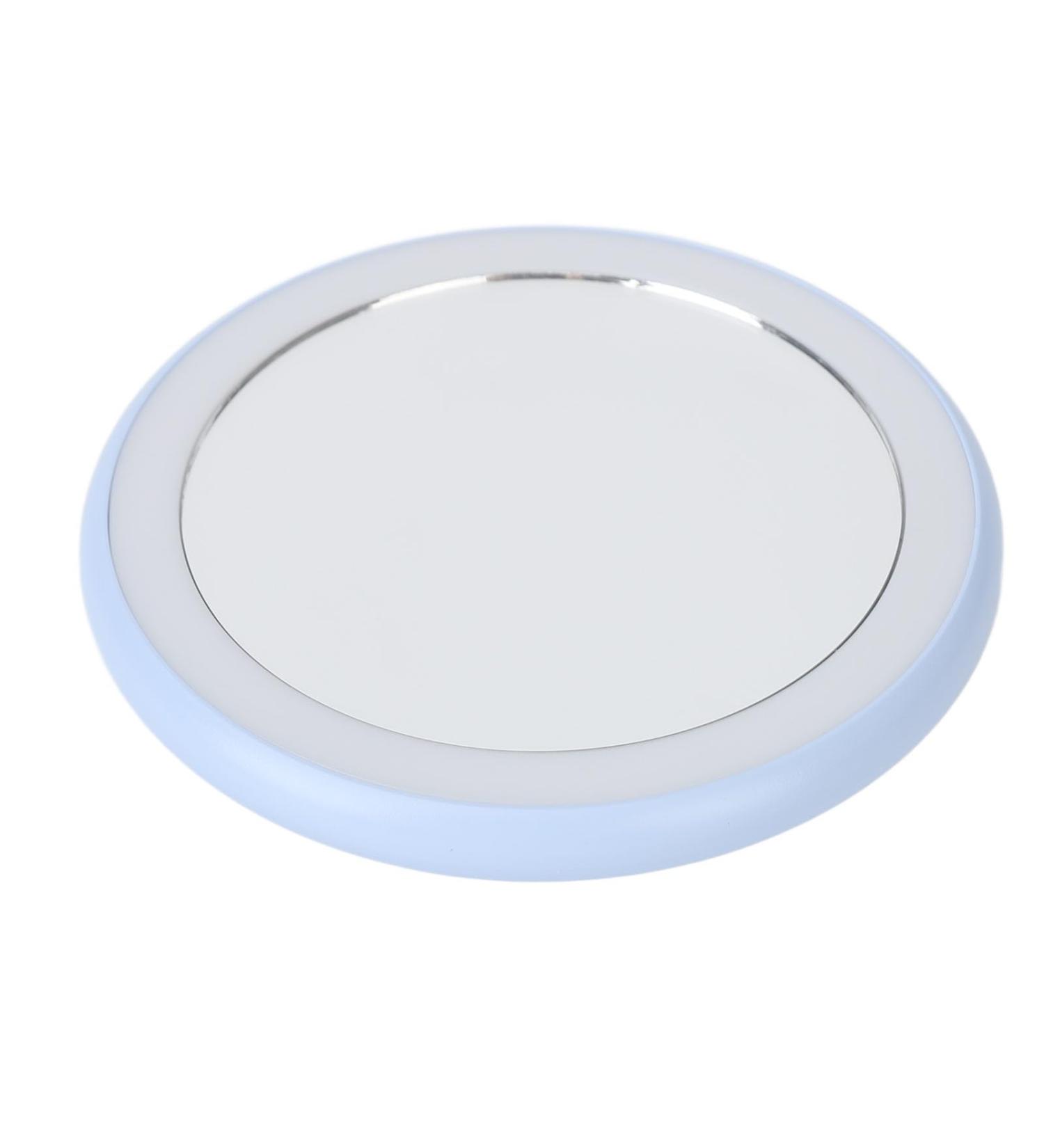 LED Lighted Travel Makeup Mirror Compact Dimmable Pocket Mirror Portable Handheld Makeup Mirror with Light USB Rechargeable Round Small Mirror for Purse Pocket Travel and Sky blue - Buy Online on GoSupps.com