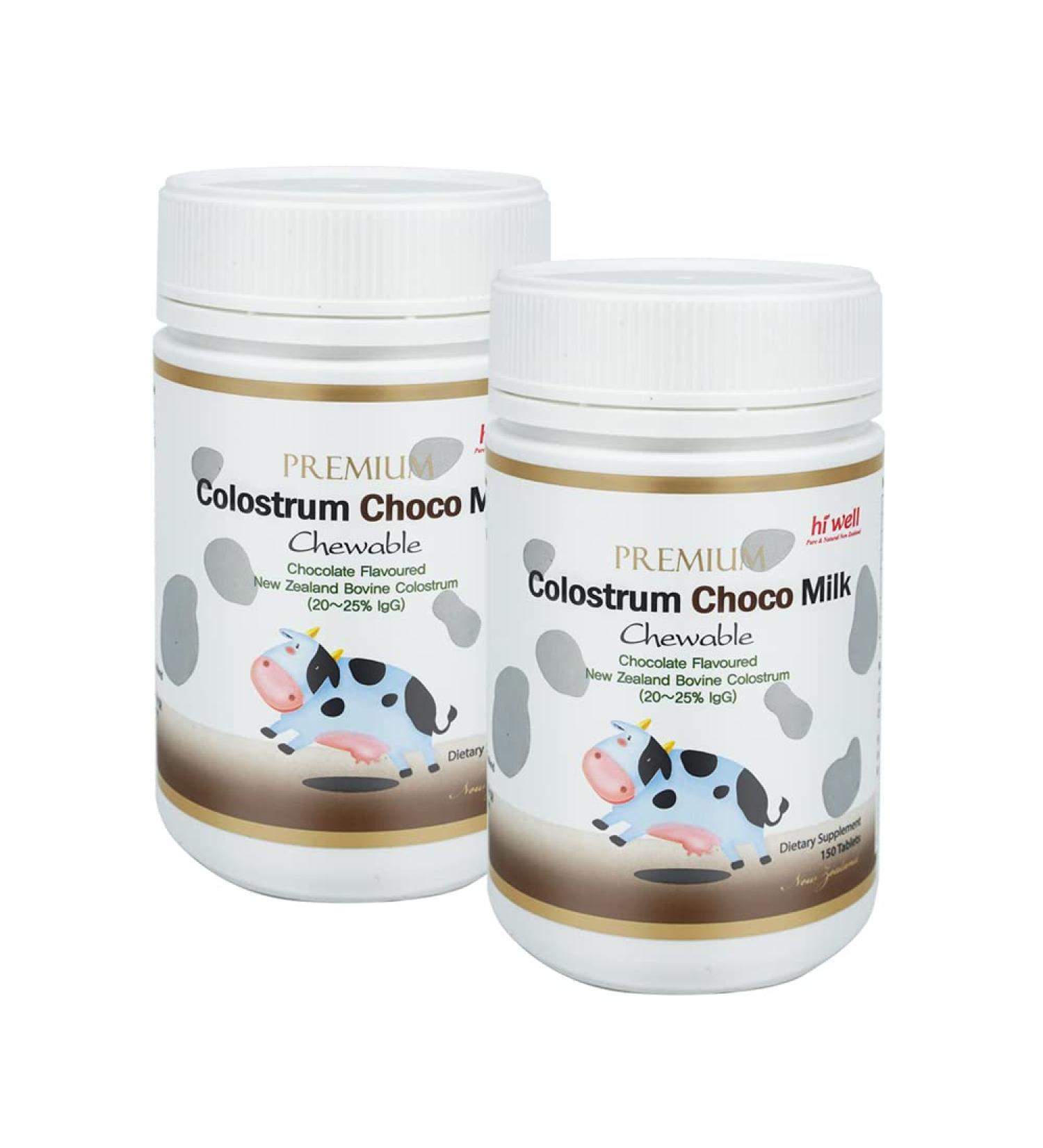 (Pack of 2) Hi Well Premium Grass-Fed Colostrum Choco Milk 150 Tablets New Zealand Bovine Colostrum - Buy Online on GoSupps.com