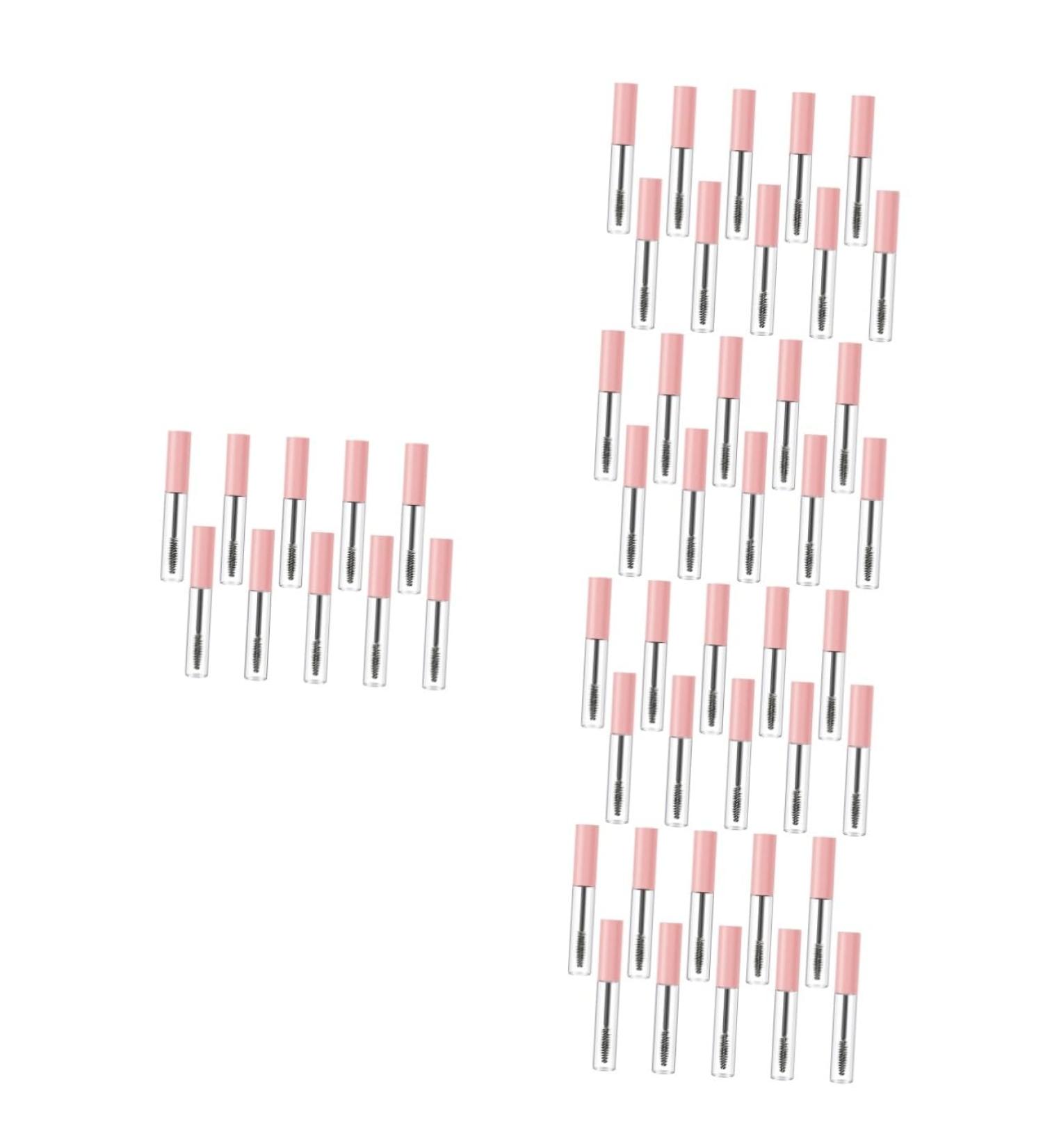 WOONEKY 50 Pcs Mascara Empty Tube Glossy Lip Gloss DIY Mascara Tube Mascara Wands and Bottle Plastic Pink - Buy Online on GoSupps.com