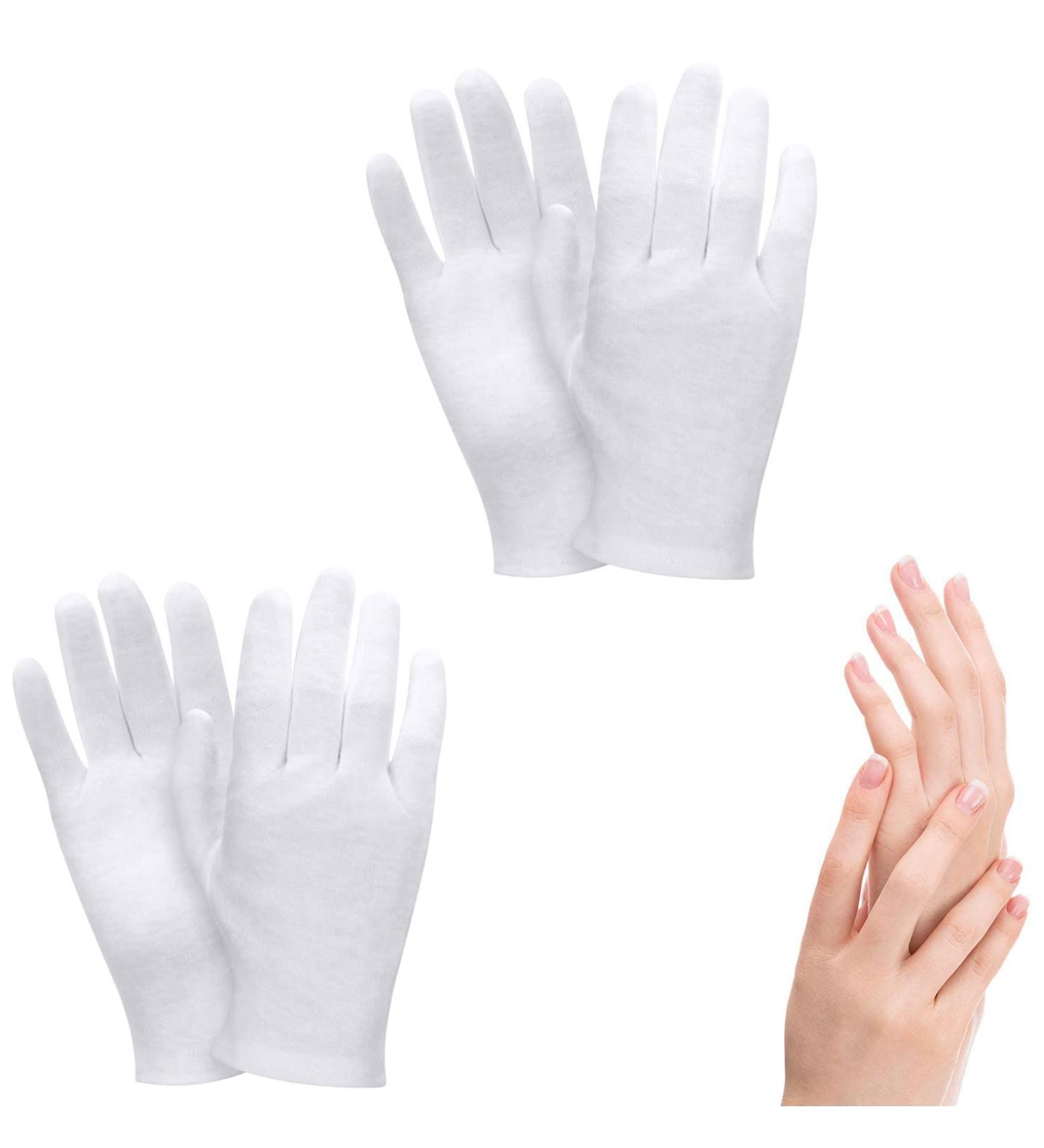 Cotton Moisturizing Gloves for Overnight Bedtime | Premium Quality for Eczema, Dry & Sensitive Skin | Spa Therapy | 2 Pairs - Buy Online on GoSupps.com
