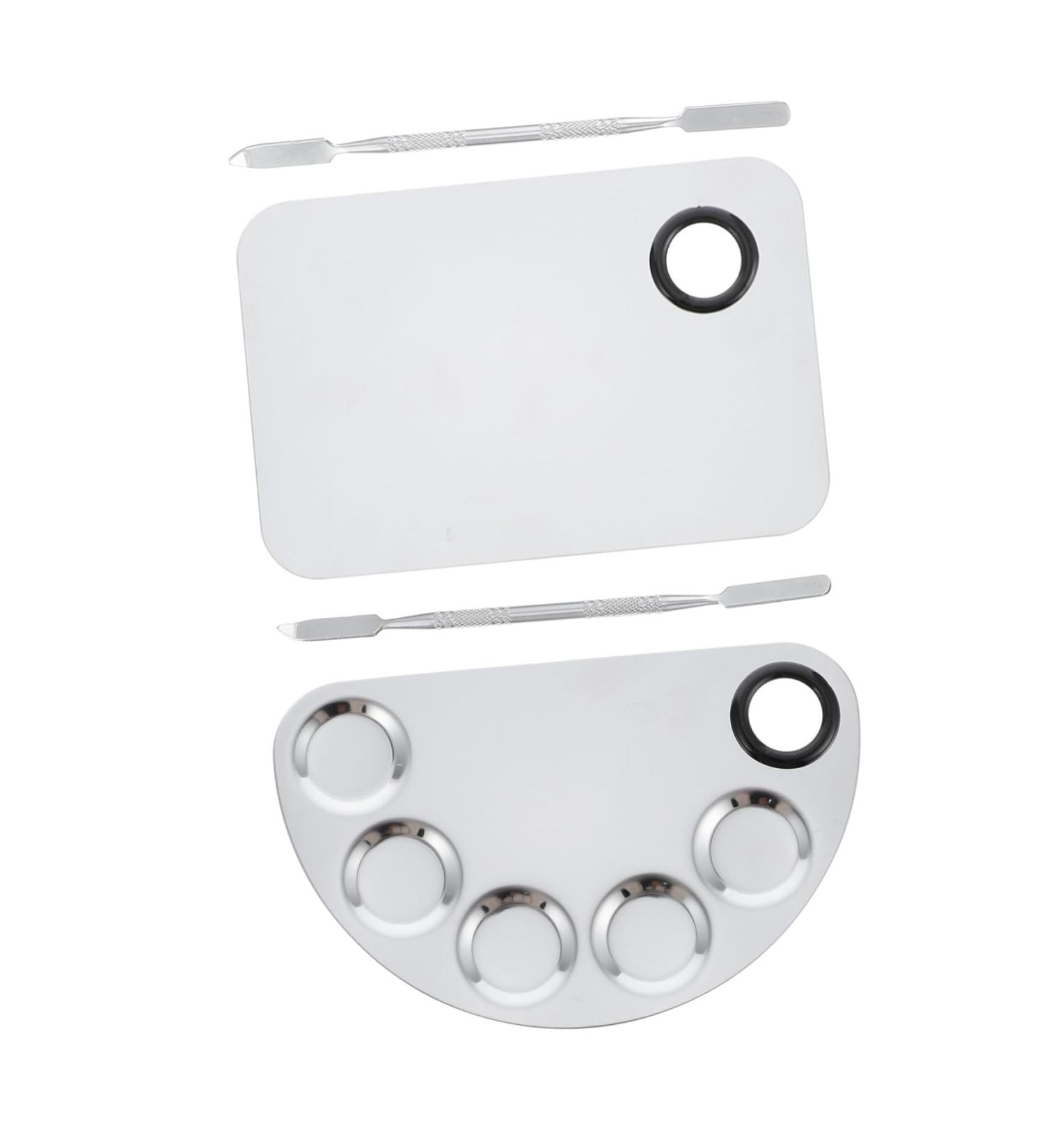 Buy 2 Stainless Steel Makeup Painting & Nail Art Palettes - Versatile Color Mixing Tools for Artists | International Shipping Available - Buy Online on GoSupps.com