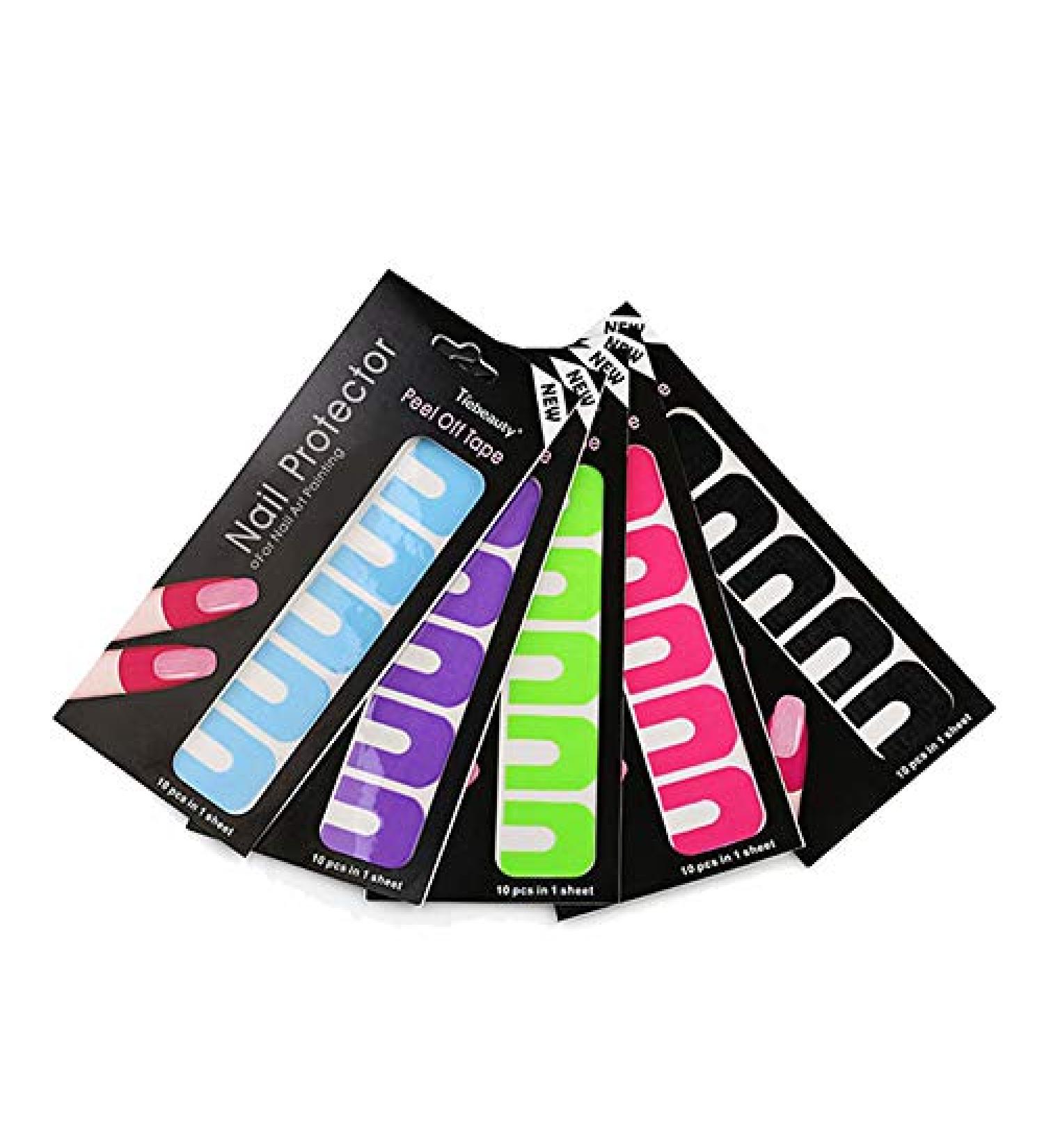 Nail Polish Protector Peel Off Tapes - 5 Sheets Disposable Skin Nails Glue Stickers for Manicure - Varnish Protector Finger Tools - Buy Online on GoSupps.com
