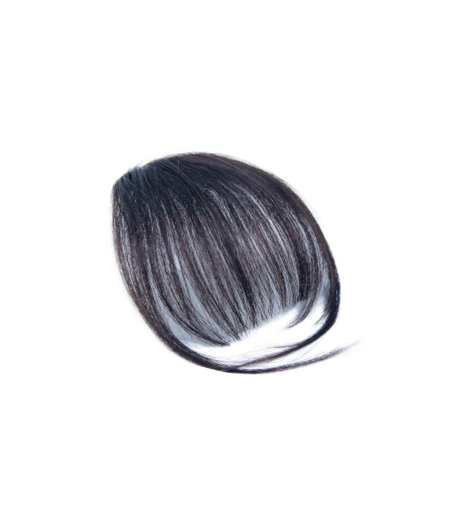 FRCOLOR Clip-in Hair Bangs Extensions | Synthetic Fringe Hairpiece - Black - Buy Online on GoSupps.com