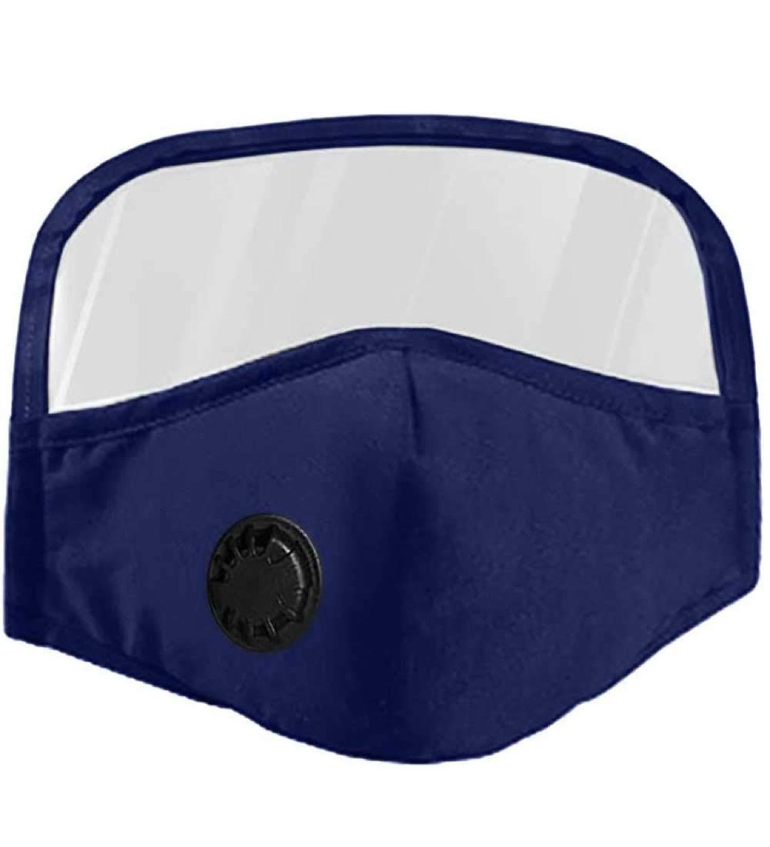 easylife lifestyle solutions Reuseable Visor Filter Mask with Valve +1 Filter | L21xH17xD0.5cm Navy - Buy Online on GoSupps.com