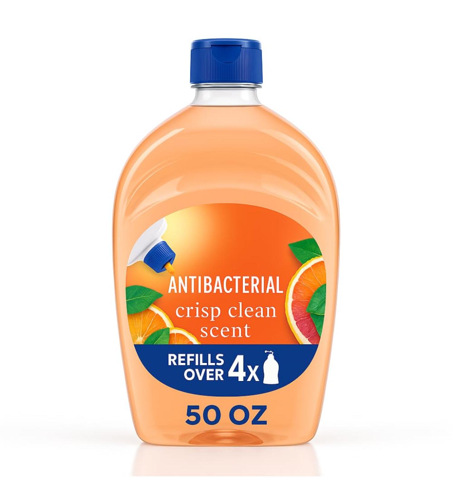 Crisp Clean Liquid Hand Soap Refill 50 fl oz Large Bathroom and Kitchen Hand Wash Refill Bottle Sink Soap Refill for Everyday Handwashing Clear Fresh Scent - Buy Online on GoSupps.com