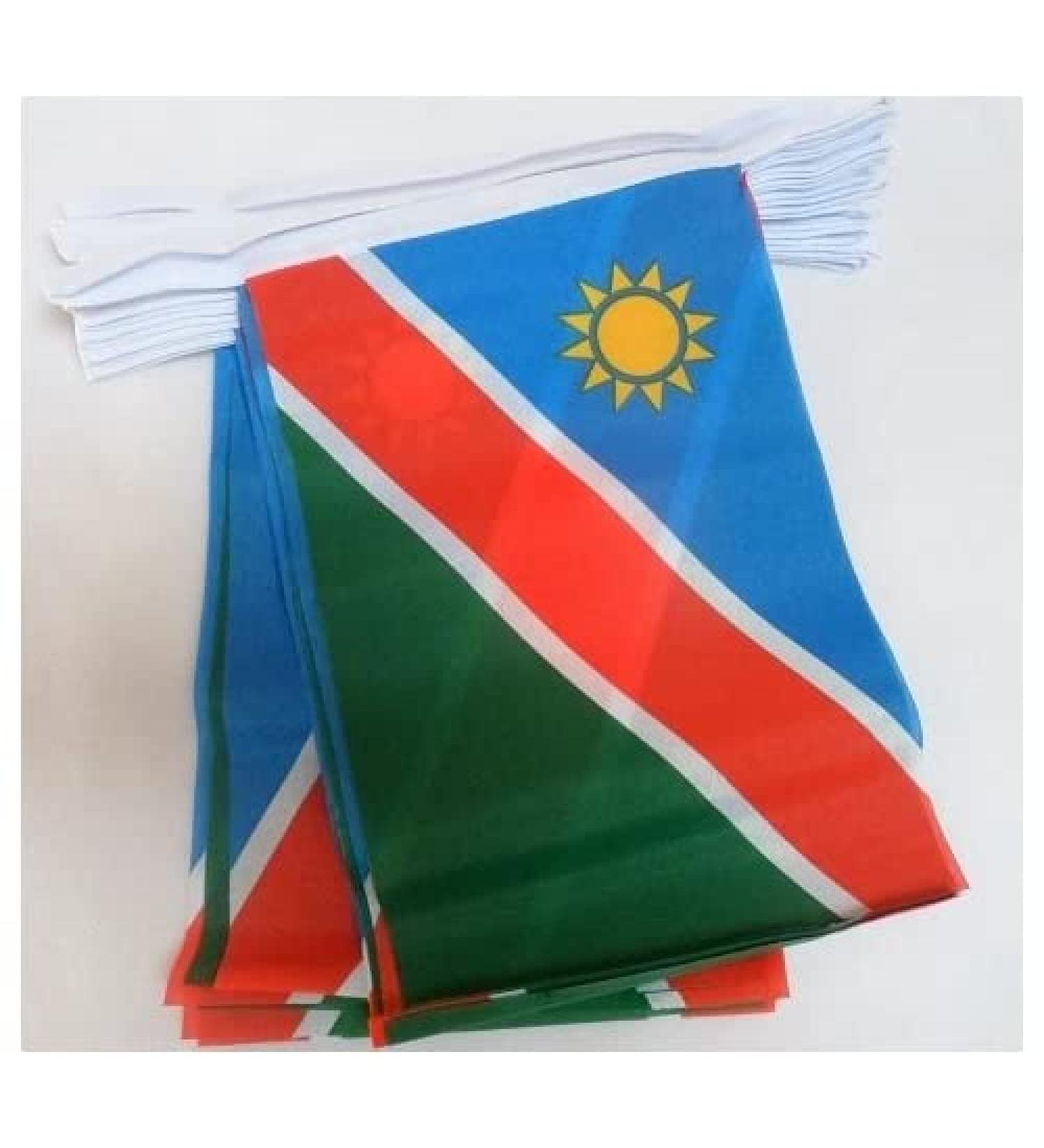 AZ FLAG FLAG CHAIN Namibia 6 meters with 20 flags 21x14cm - Republic of Namibia garland flag chain 14 x 21 cm