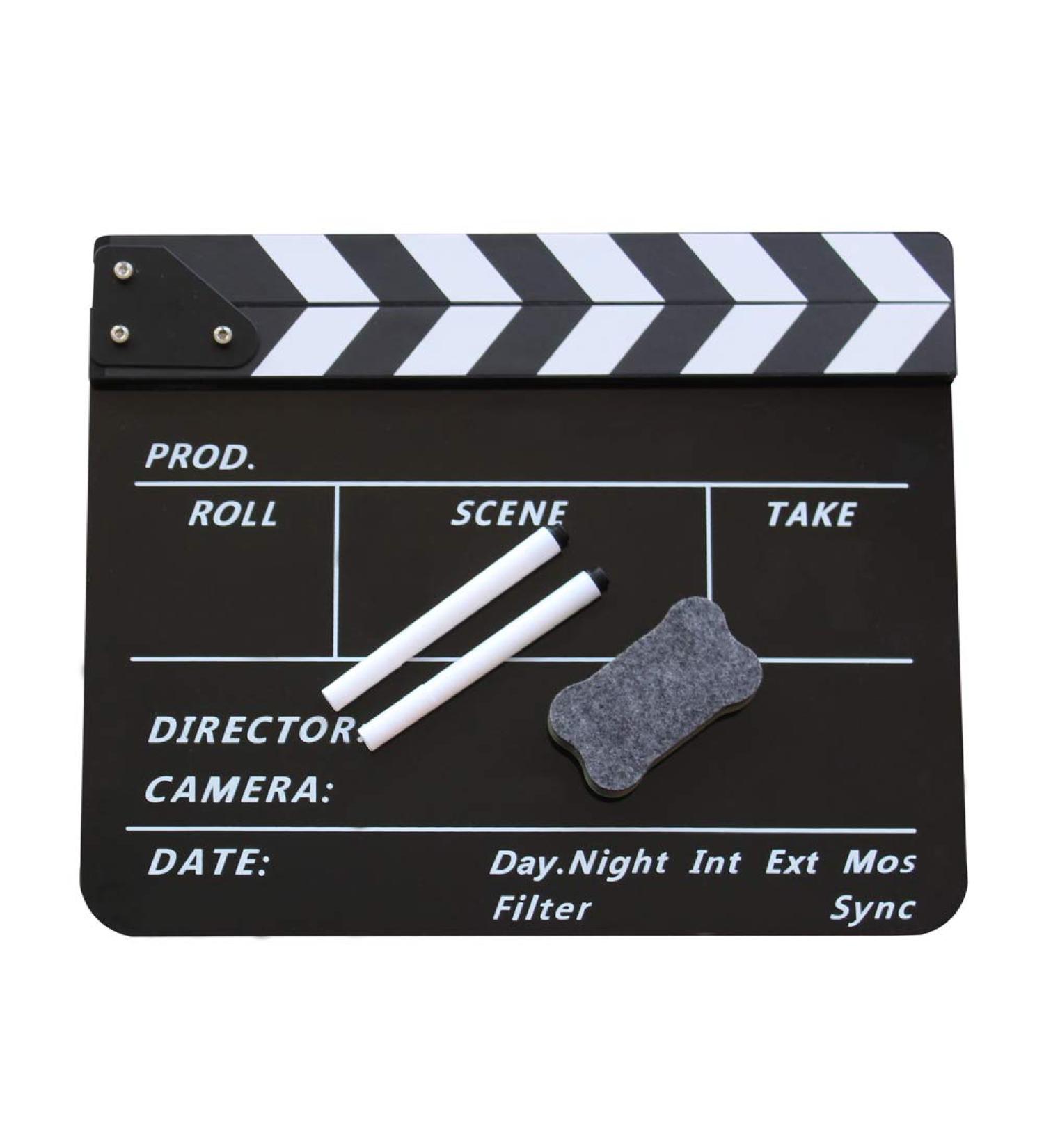 Movie Directors Clapperboard Set with Magnetic Eraser and Pens - Black - Buy Online on GoSupps.com