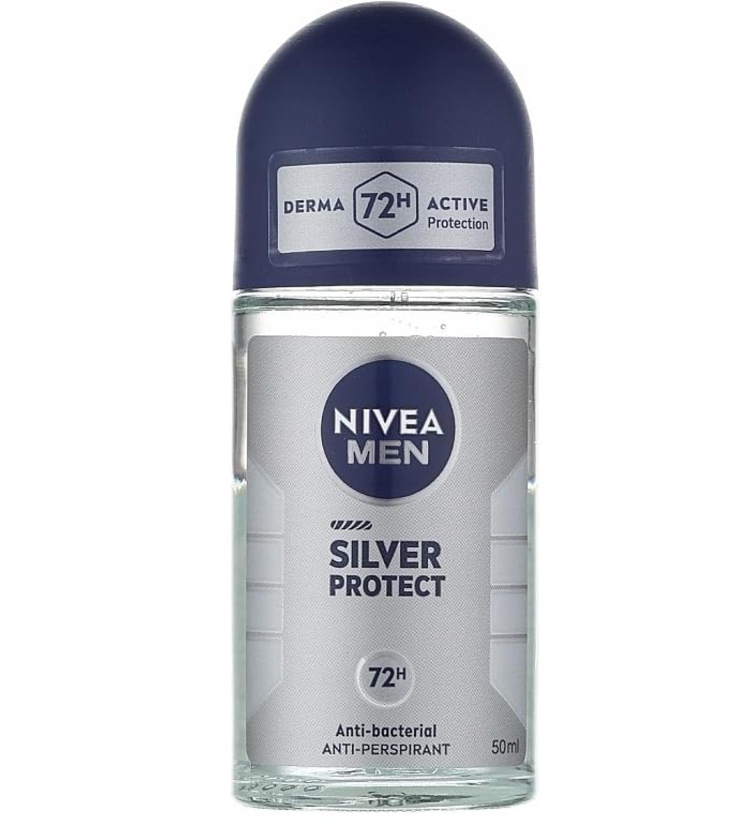 NIVEA NIVEA Men Roll-on Deodorant Active Protection 72h Silver Protect 50ml Pack of 6