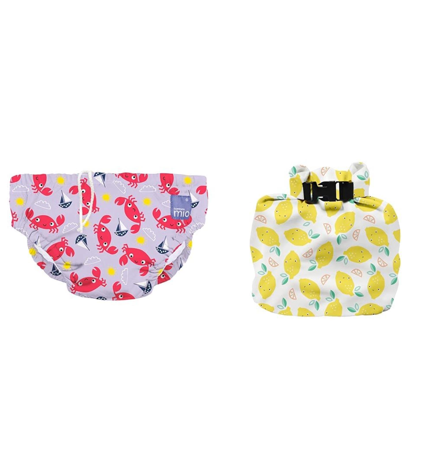 Bambino Mio Reusable Swimming Diaper & Wetbag Bundle for Babies & Toddlers - Krabbe M (6-12 Months) - Eco-Friendly Swimwear - Buy Online on GoSupps.com