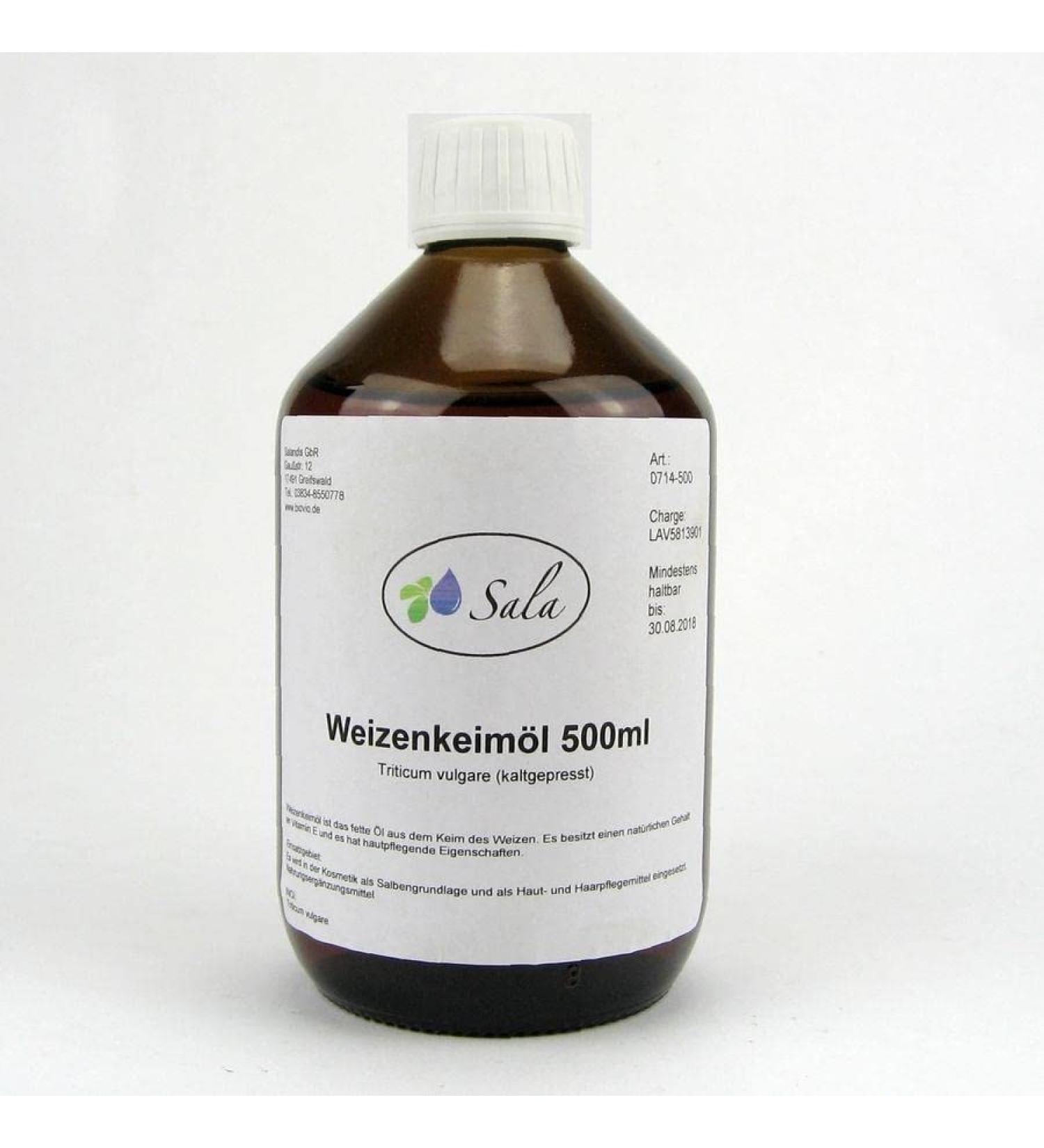 Sala wheat germ oil cold pressed conv. (500 ml glass bottle)