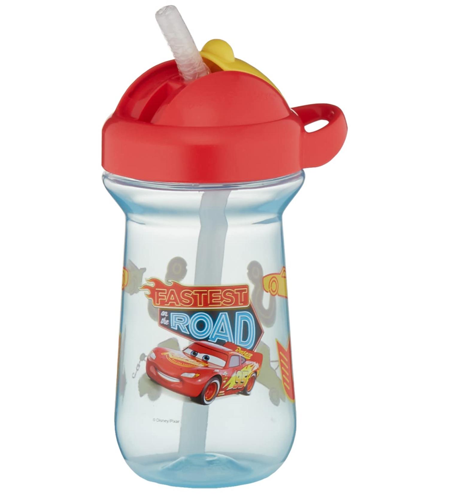 The First Years Disney/Pixar Cars Toddler Straw Cup - Spill Proof Flip Top Sippy Cup - 10 Oz, Ages 18 Months - Buy Online on GoSupps.com