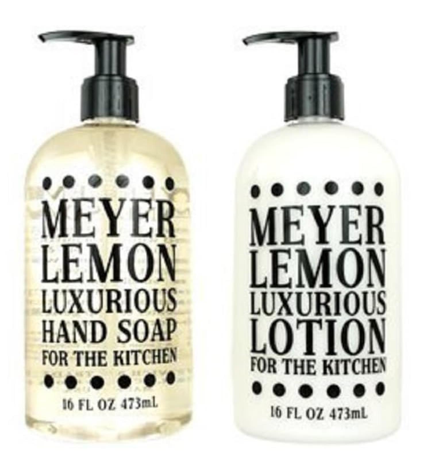 Greenwich Bay Kitchen Collection MEYER LEMON Scented Liquid Hand Soap & Lotion Combo with Shea Butter - 16 fl oz Pump Bottles