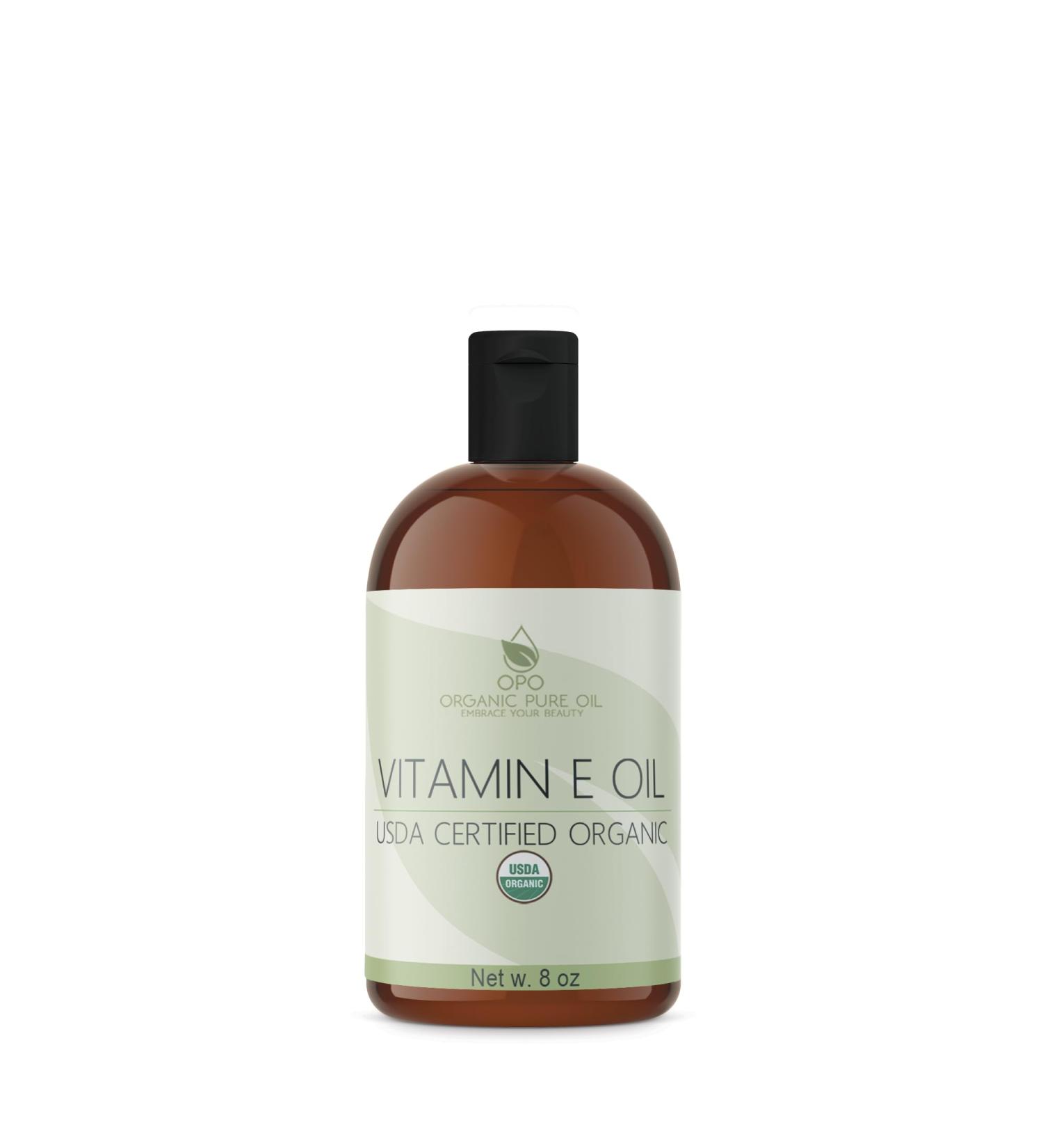 Organic Vitamin E Oil - 43 000 IU 100% Natural Vegan Cruelty-Free Extra Strength for Skin Hair Face & Nails - 8 oz USDA Certified Moisturizer - Buy Online on GoSupps.com