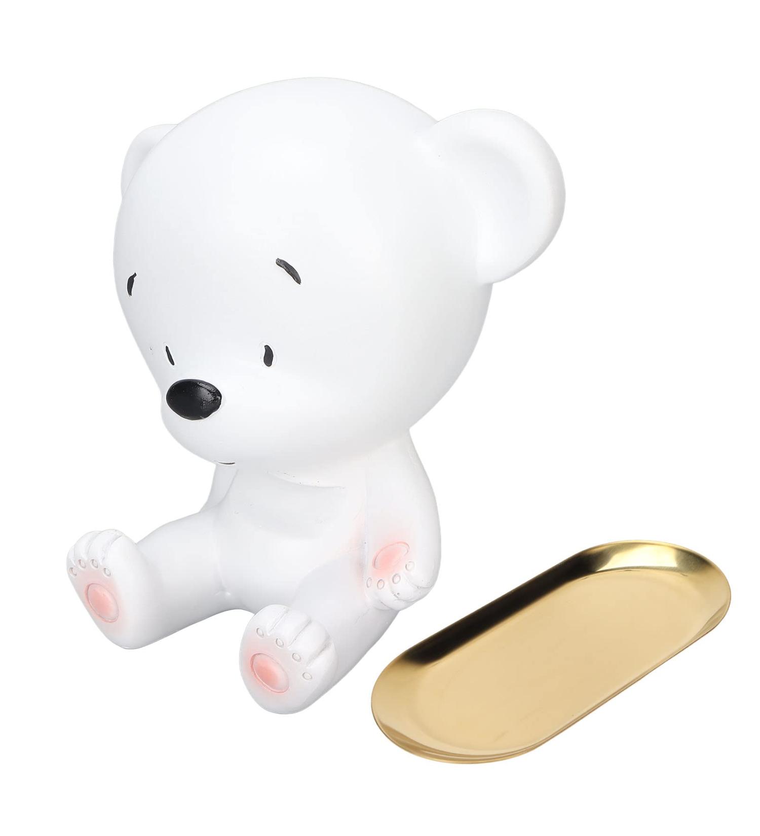 Ververt Touch Jewelry Layer Tray - Exquisite Rings & Necklaces Organizer Elegant White & Gold Jewelry Storage Bowl 20.3 x 15.2 cm - Buy Online on GoSupps.com