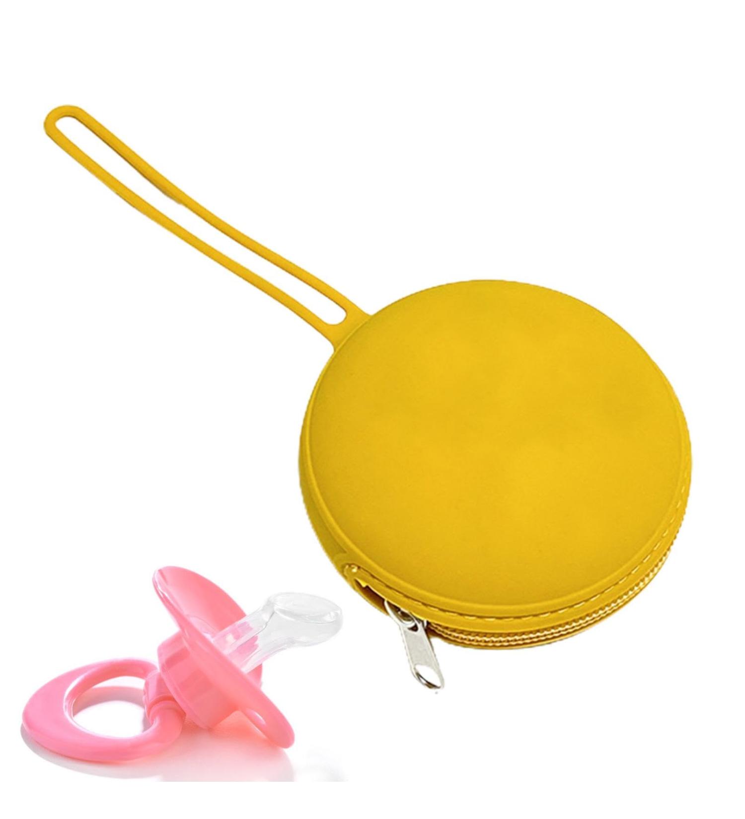 Shenrongtong Silicone Pacifier Holder & Portable Storage Bags - Zippered & Cute for Travel Jewelry & Keys - Yellow - Buy Online on GoSupps.com