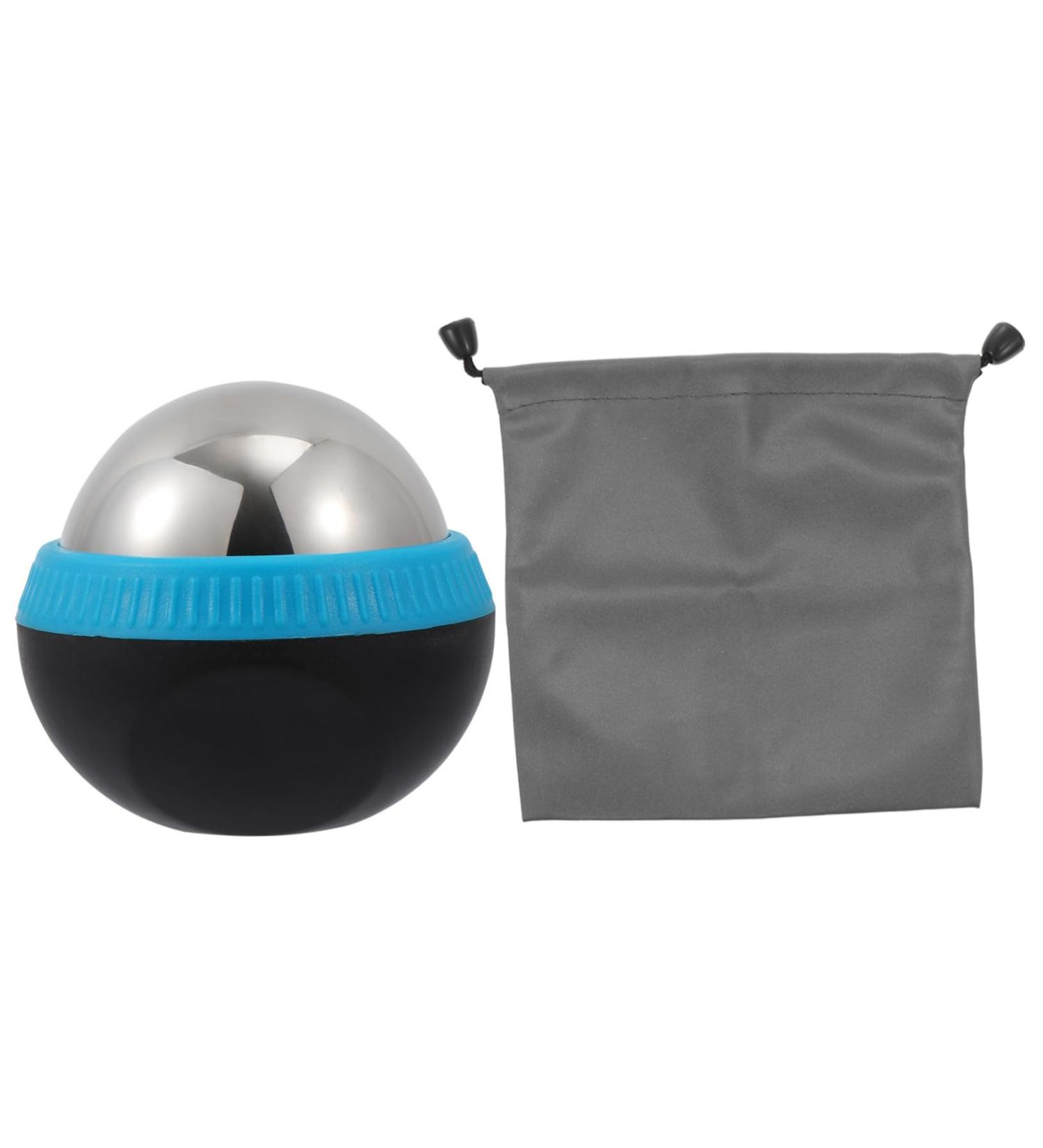 Hapinary Stainless Steel Massage Ball - Manual Muscle Relaxation Device for Health & Wellness | 8.3x7.5x7cm Blue - Buy Online on GoSupps.com