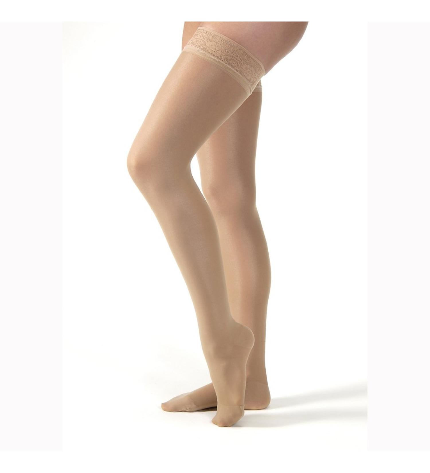JOBST - 119803 UltraSheer Thigh High with Lace Silicone Top Band 15-20 mmHg Compression Stockings Closed Toe X-Large Midnight Navy
