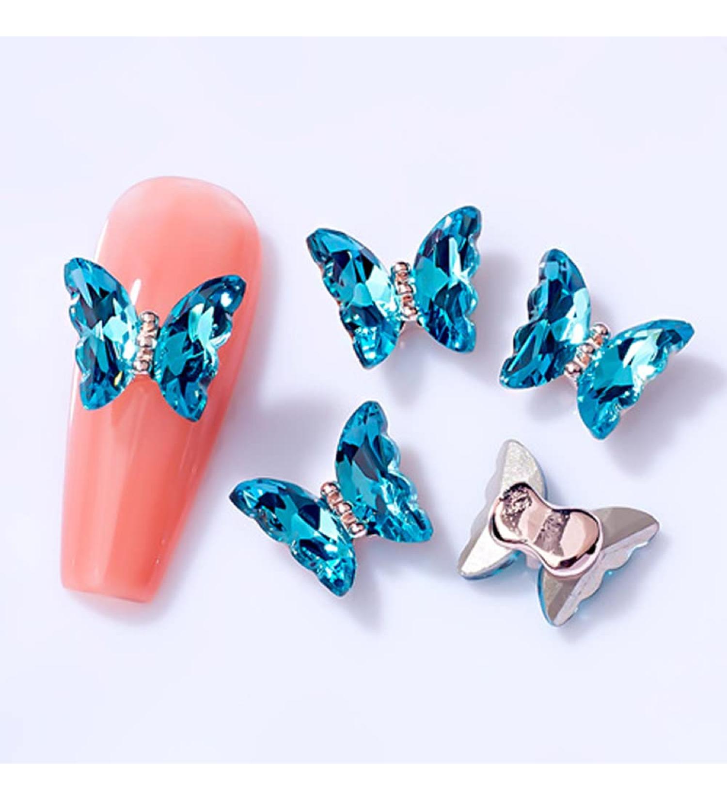 3D Nail Art Rhinestone Crystal AB Butterfly Charms Sparkle Nail Decoration Jewerlry Hand Craft DIY Accessories (MJ15) - Buy Online on GoSupps.com