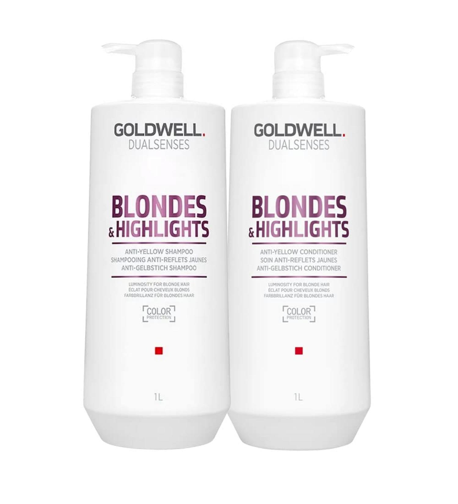 Goldwell Dualsenses Blonde & Highlights AntiYellow Shampoo 1000ml Conditioner 1000ml