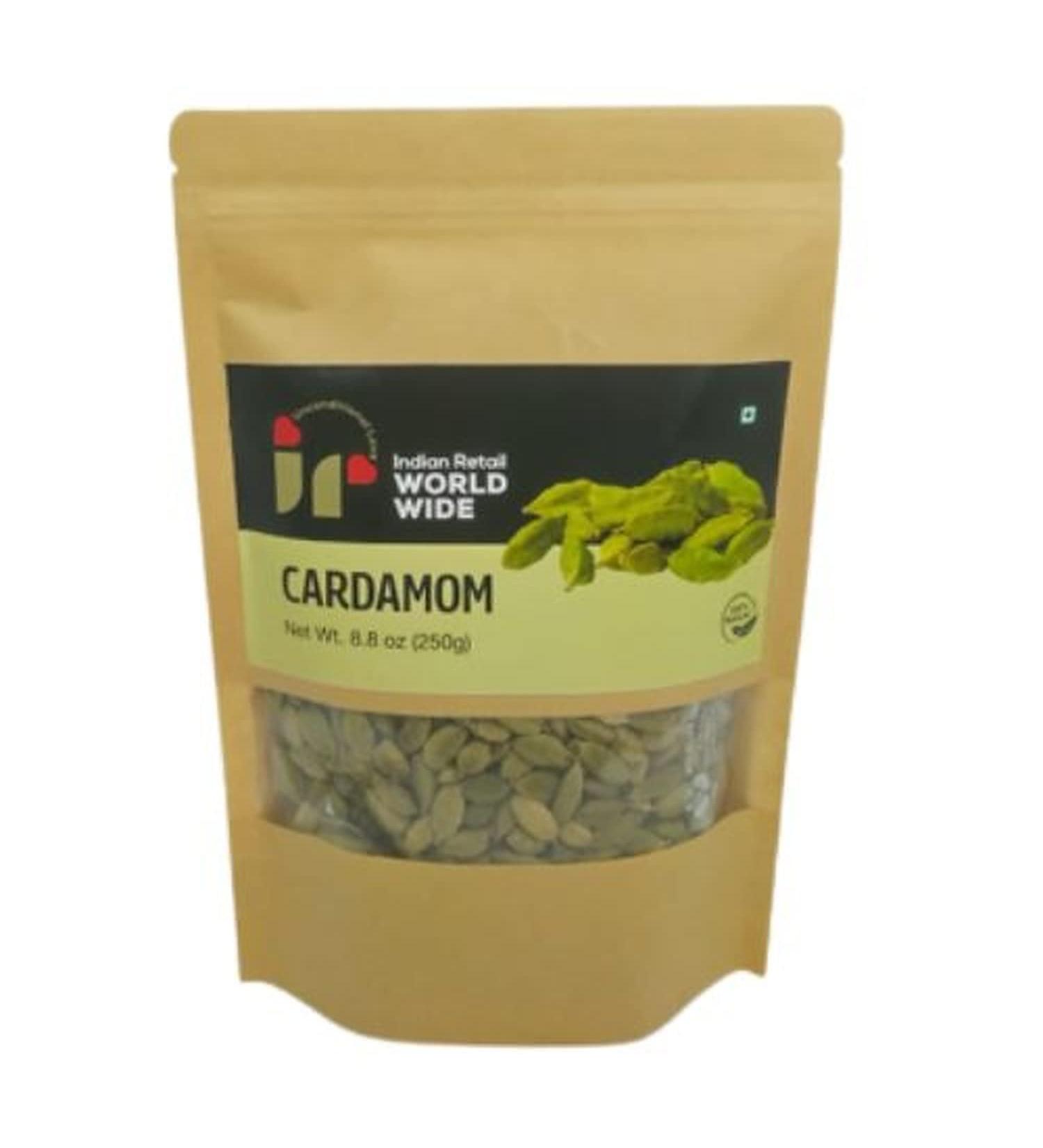 Premium 8 mm Bold Green Cardamom Pods - Whole Indian Spices - Distinctive Flavor - 8.8 oz Pack - Buy Online on GoSupps.com