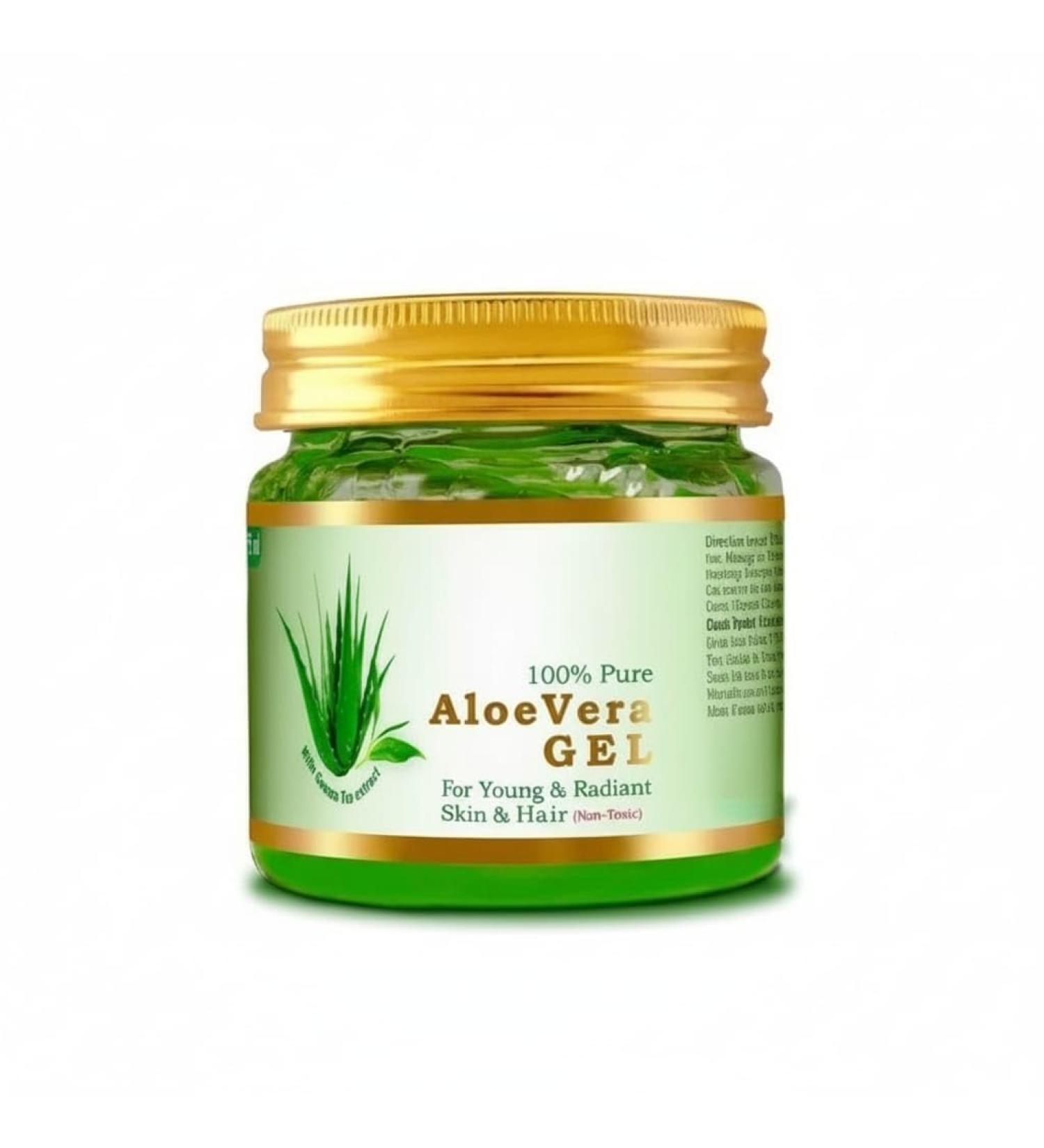 Pure Multipurpose Aloe Vera Gel For Face Body & Hair Non-Sticky Transparent Aloevera Gel For Glowing & Soothing Skin Anti-Ageing & Acne Suitable to All Skin Type - 175ml - Buy Online on GoSupps.com