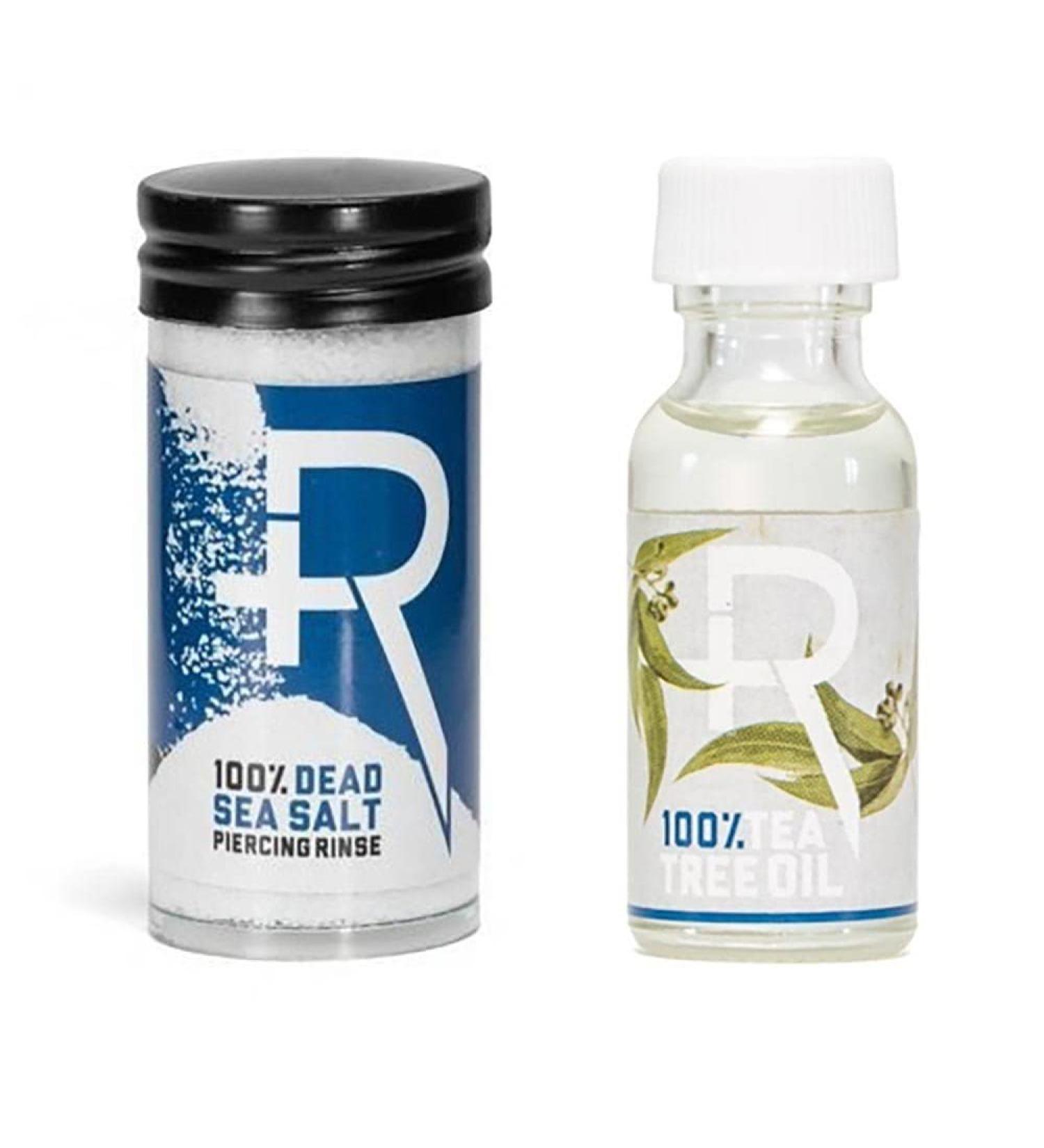 Recovery Aftercare Sea Salt & Tea Tree Oil Combo - Natural Soothing Piercing Aftercare Solution for International Shipping - Buy Online on GoSupps.com
