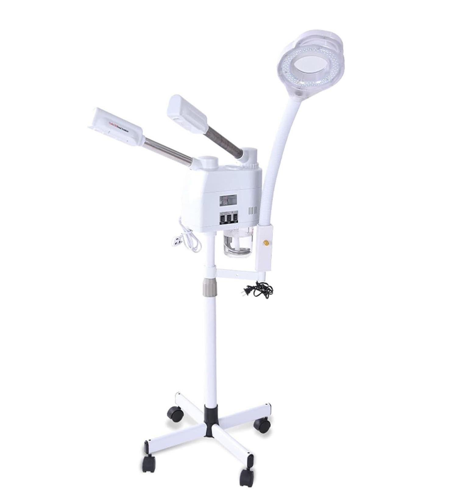 Face Steamer Facial 3 in 1 Professional Facial Steamer Face Steamer with Magnifying Lamp Double Tube Spray Facial Ozone Humidifier Steamer for Beauty Salon Spa - Buy Online on GoSupps.com