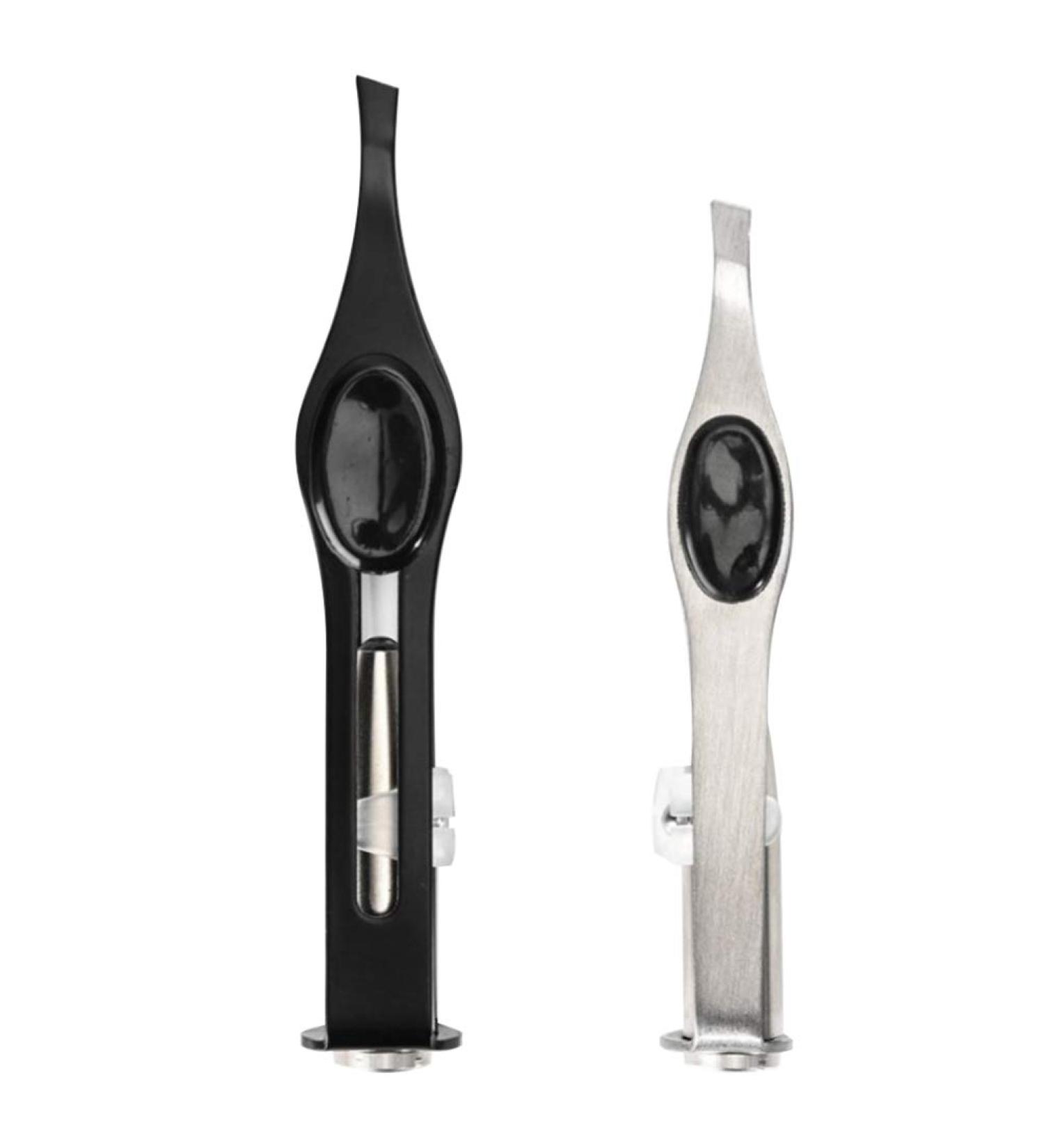 SOLUSTRE Eyelash Extension Tweezers Set with LED Light - Stainless Steel Beauty Tools for Men's Grooming and Facial Hair Removal - Buy Online on GoSupps.com