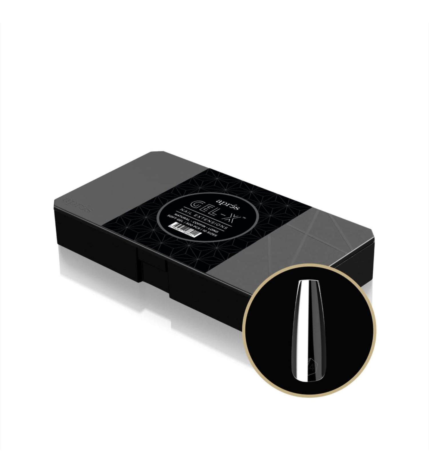 Apres Nail Gel-X Natural Coffin Long Tips Box | 500 Gel-X Tips | Premium Quality 2022 | 10 Sizes 0-9 - Buy Online on GoSupps.com