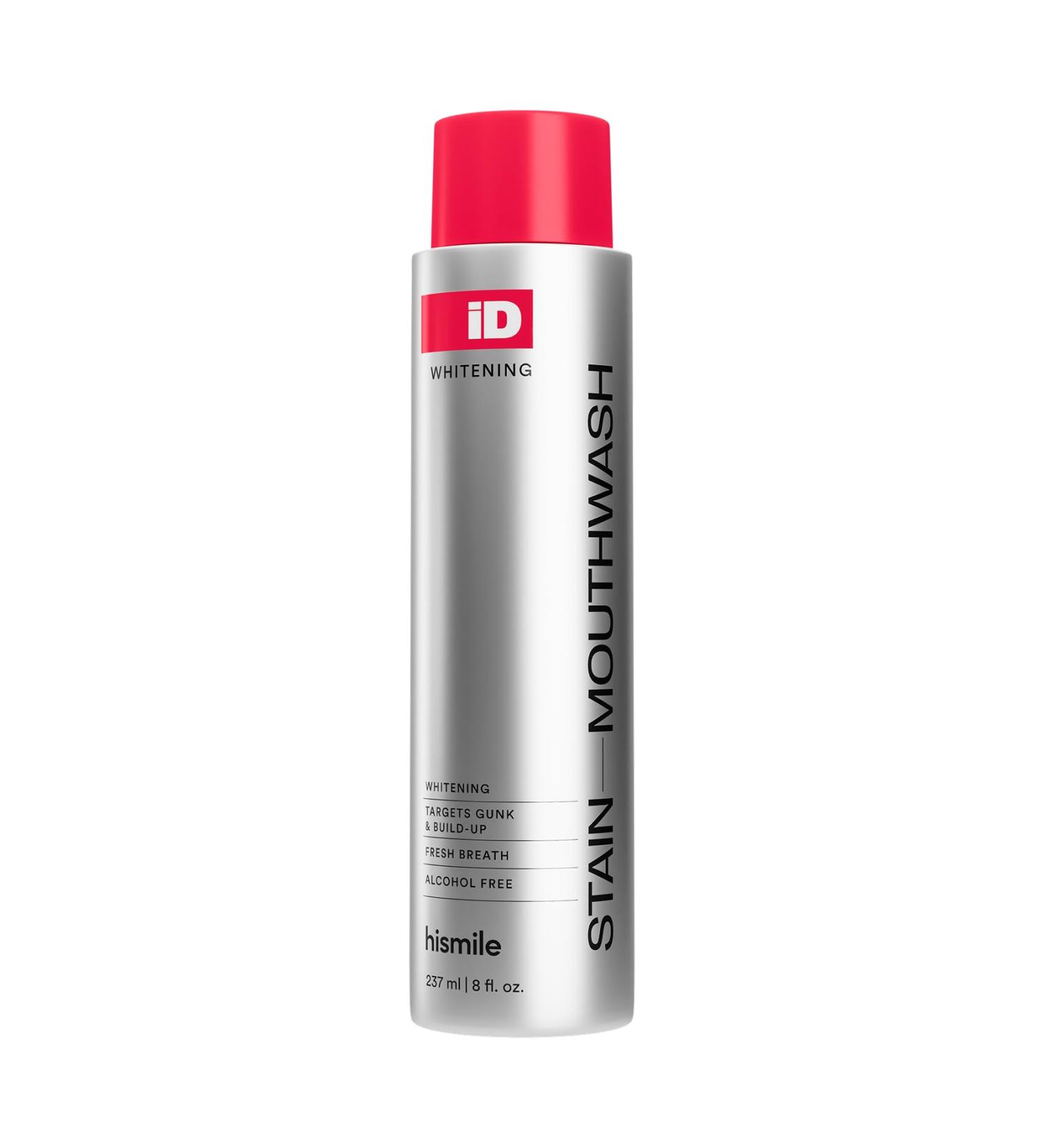 Hismile iD Stain Whitening Mouthwash Whitening Rinse Peroxide Mouthwash Mouthwash Whitener for White Teeth & Fresh Breath with Essential Oils 237ml - Buy Online on GoSupps.com