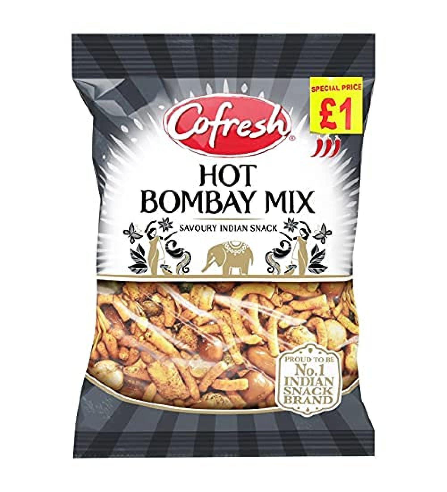 ganaric Cofresh Bombay Mix Hot 400g (pack of 1) - Tasty and crispy - Mild and spicy mix of noodles lentils and nuts